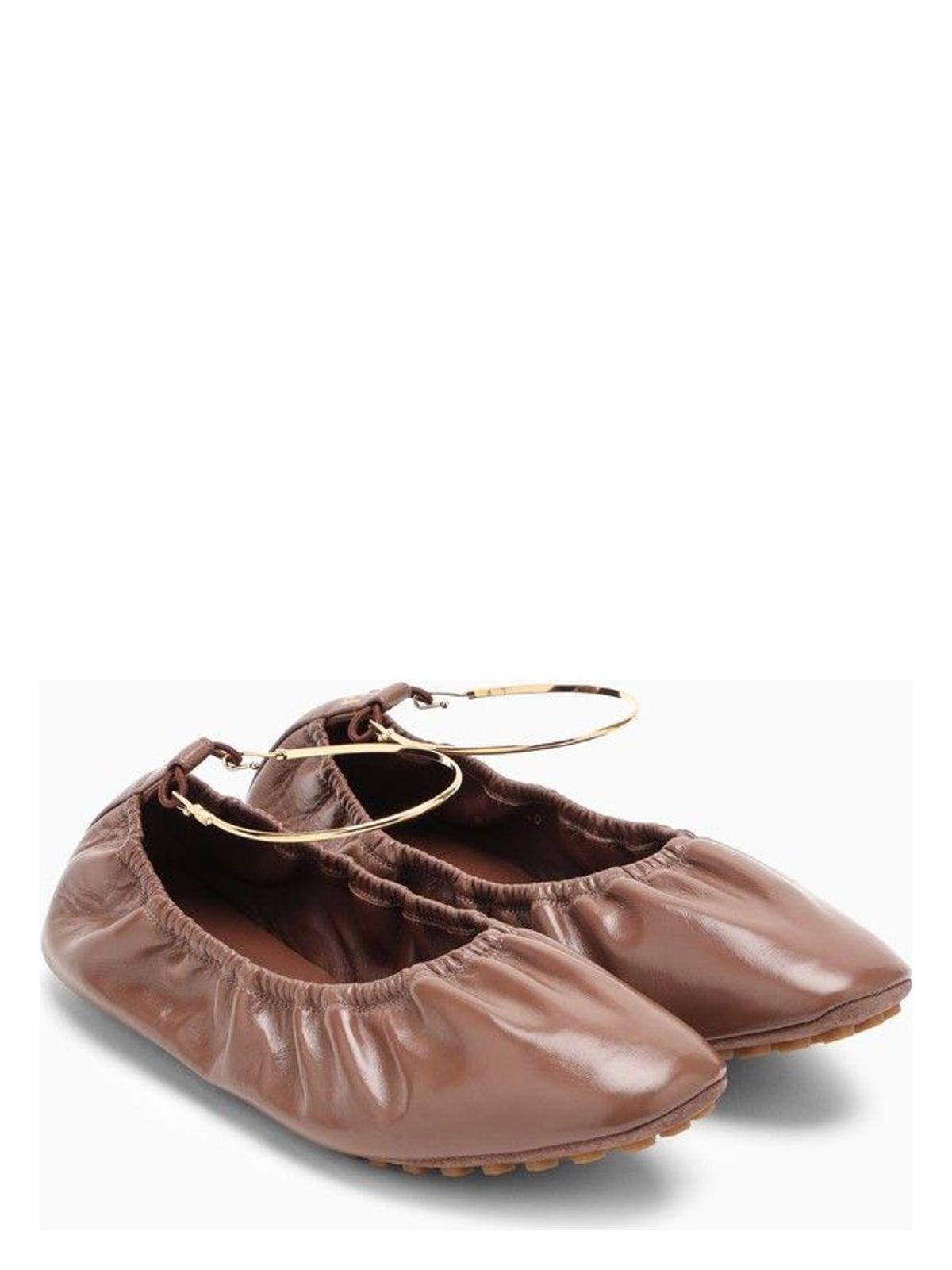 シューズ・サンダルその他 FENDI Fendi Filo jasper-coloured leather ballerina Fendi Filo Jasper-Coloured Leather Ballerina Sandal in Brown