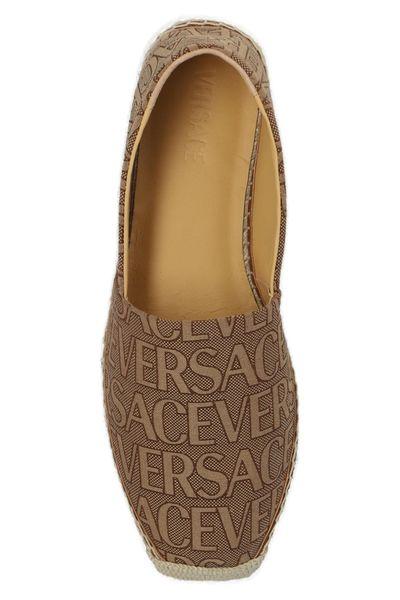 Versace All Over Logo Espadrilles in Brown