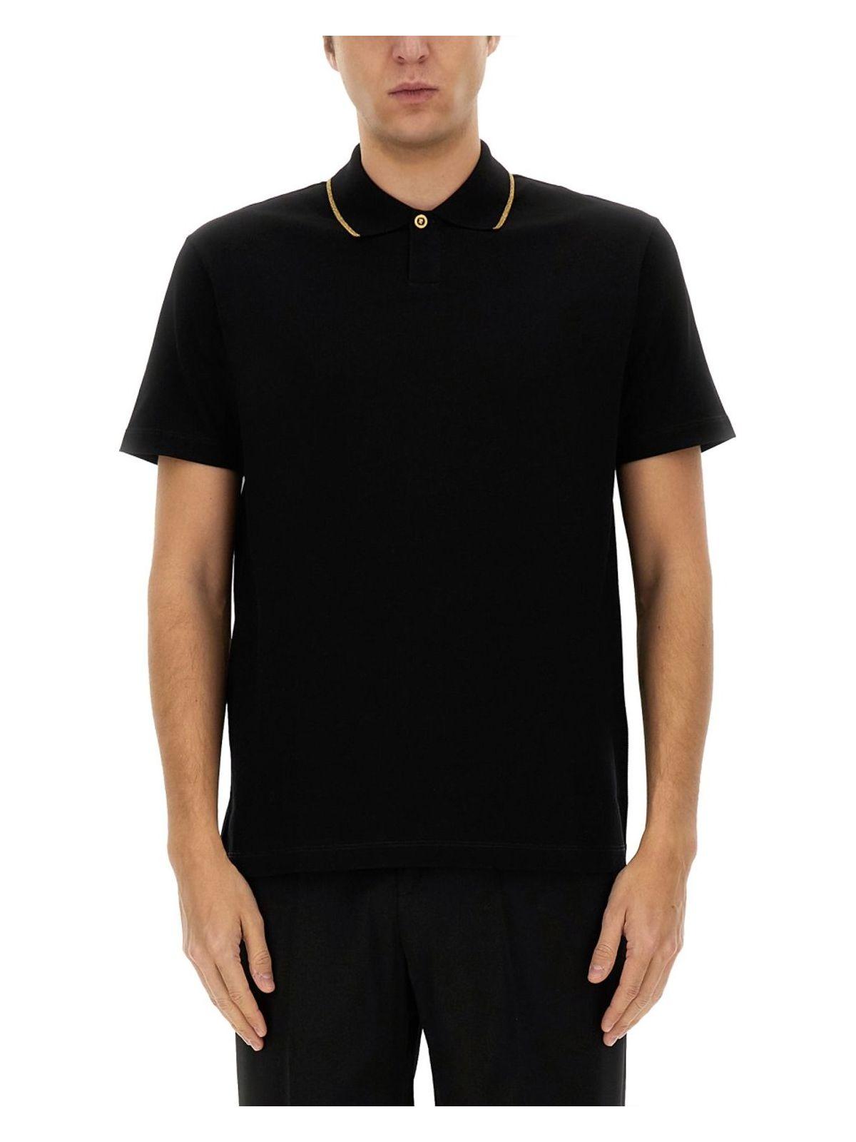 ポロシャツ Versace Black Piquet Polo Shirt Versace Piquet Polo T-Shirt in Black for Men | Lyst