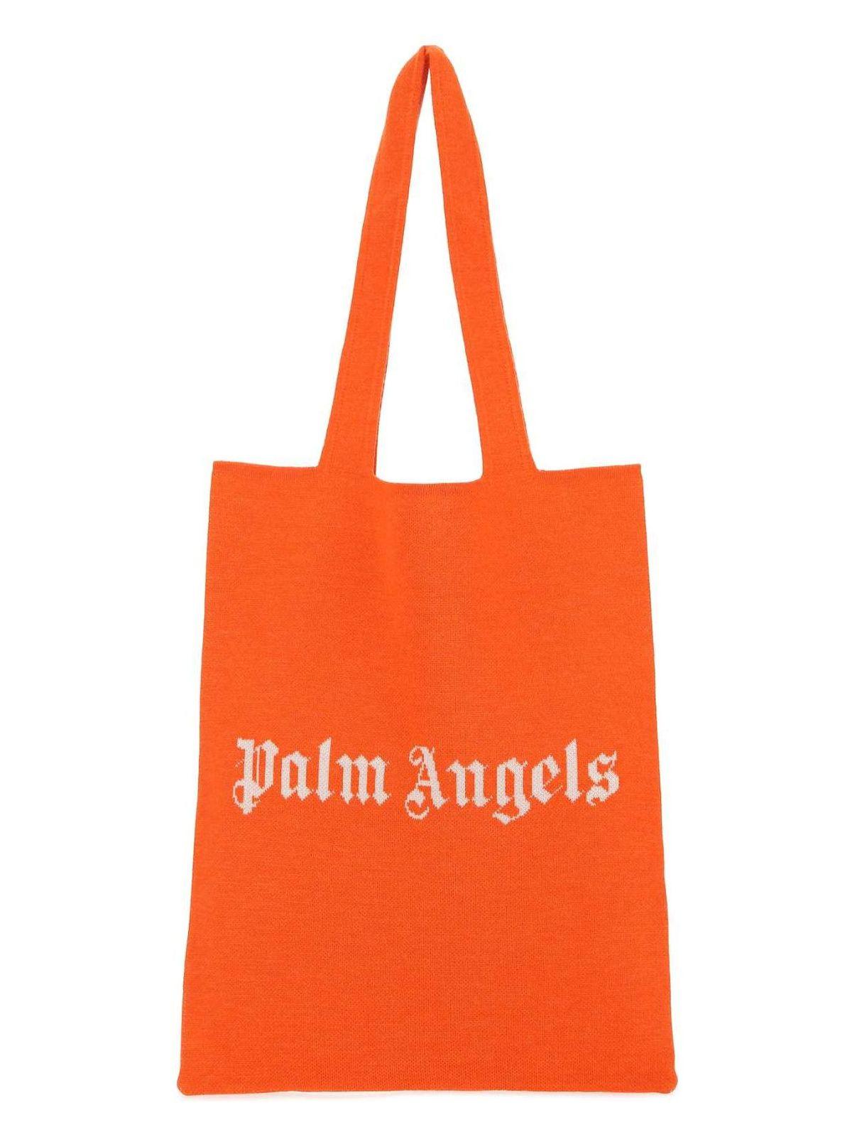 トートバッグ PALM ANGELS Orange Wool Blend Shopping Bag palm-angels-Orange-Wool-Blend-