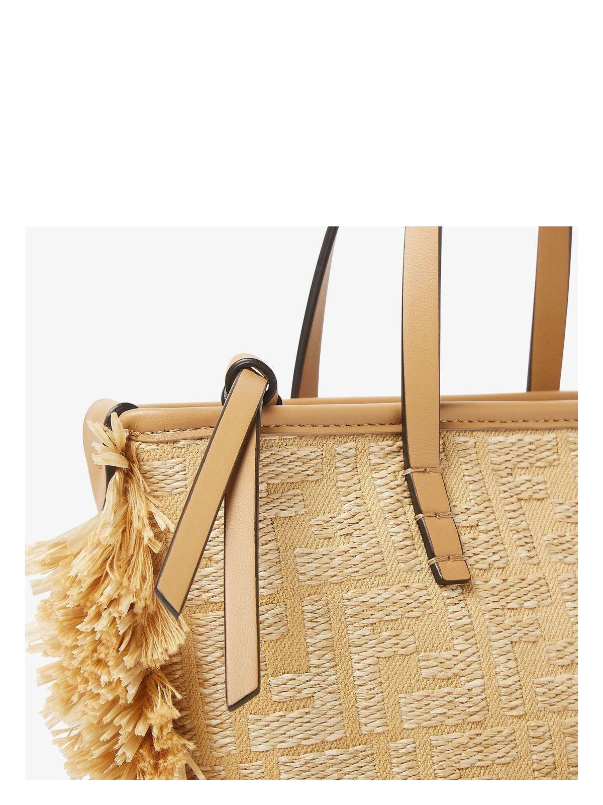【関税&送料込】Fendi Embroidered Raffia Mini Roll Handbag Fendi Embroidered Raffia Mini Roll Handbag in Natural | Lyst