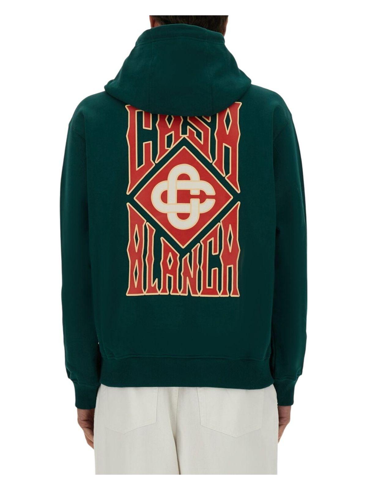 スウェット・トレーナー CASABLANCA COTTON SWEATSHIRT WITH GOTHIC STACKED LOGO CASABLANCA Gothic Stacked Logo Sweatshirt in Green for Men | Lyst UK