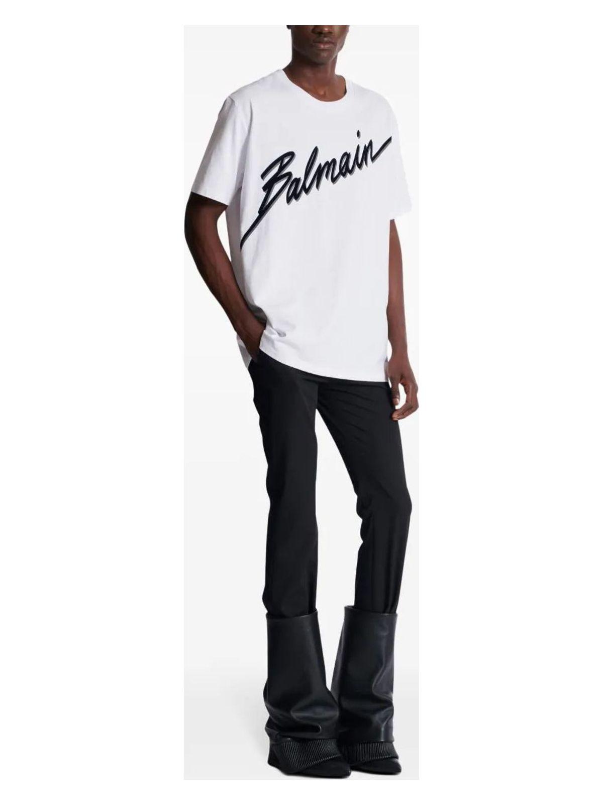 【Balmain】LOOSE SS TSHIRT◆EH1EG010BB73 T-shirt with Balmain Paris print - Men | BALMAIN