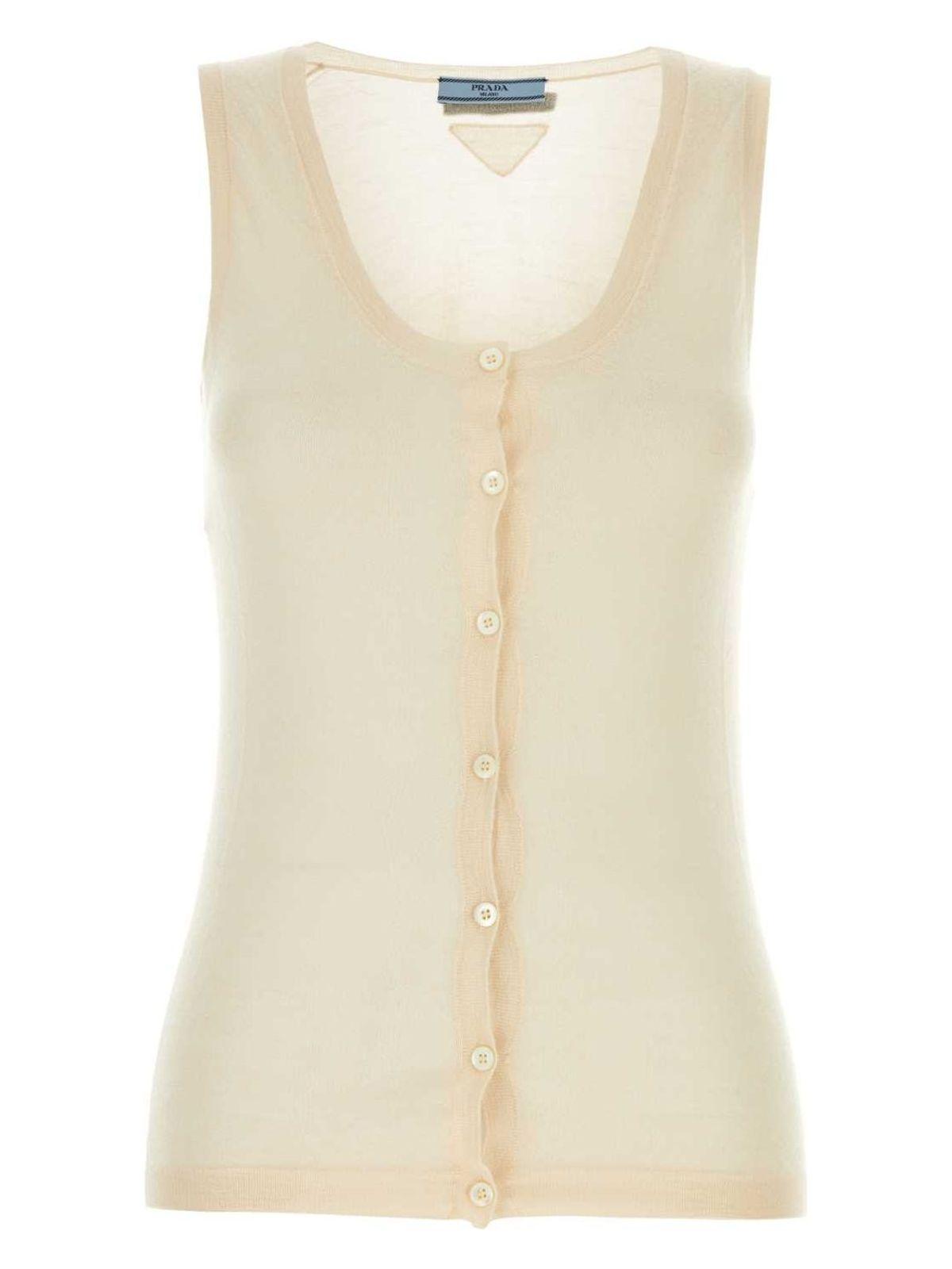 【送料&関税込】Prada Skin Pink Cashmere Blend Vest Women's Prada Waistcoats and gilets | Lyst