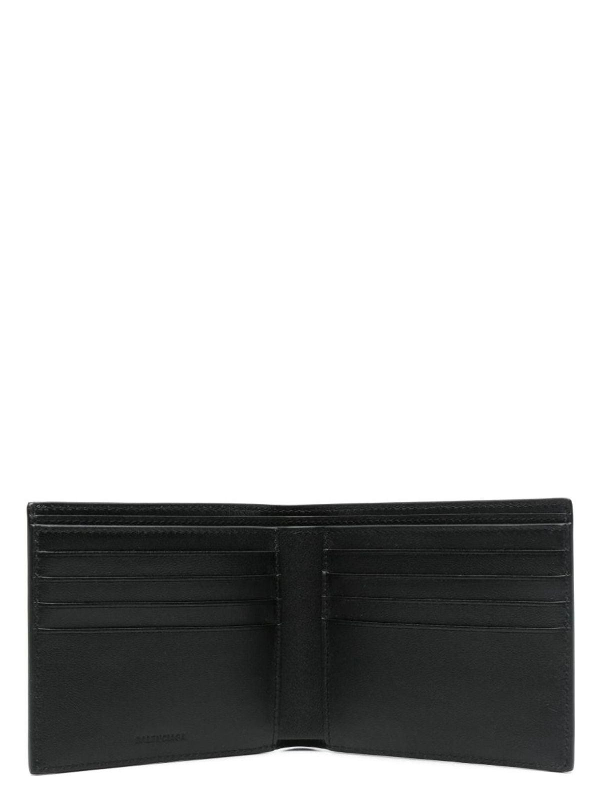 折りたたみ財布 BALENCIAGA CASH TAPE TYPE LEATHER SQUARE WALLET Balenciaga Cash Tape Type Leather Square Wallet in Black for
