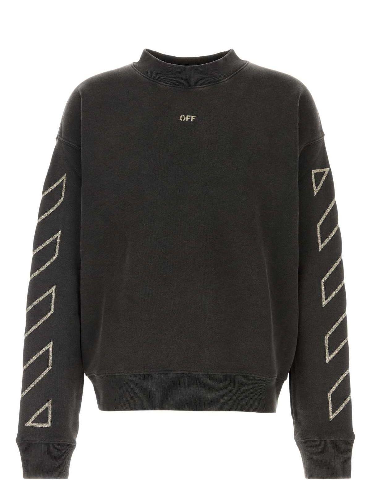 【Off-White】Slogans Printed Sweatshirt/全国送料無料 Off-White Logo cotton sweatshirt - Black | OMBA054F23FLE0171001