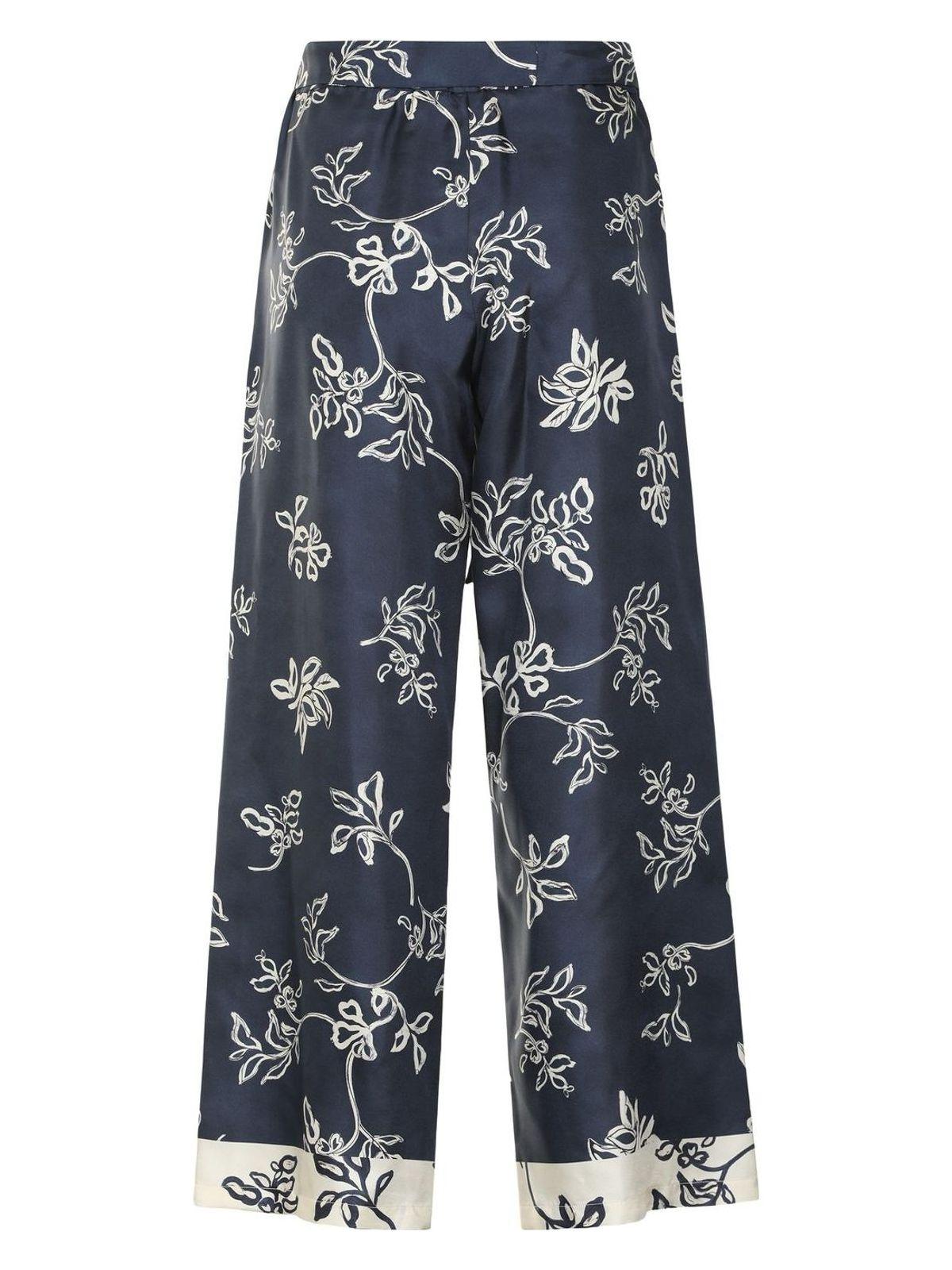【S’MAXMARA】関税込★Cinzia pants Cinzia high-rise silk wide-leg pants in blue - S Max Mara