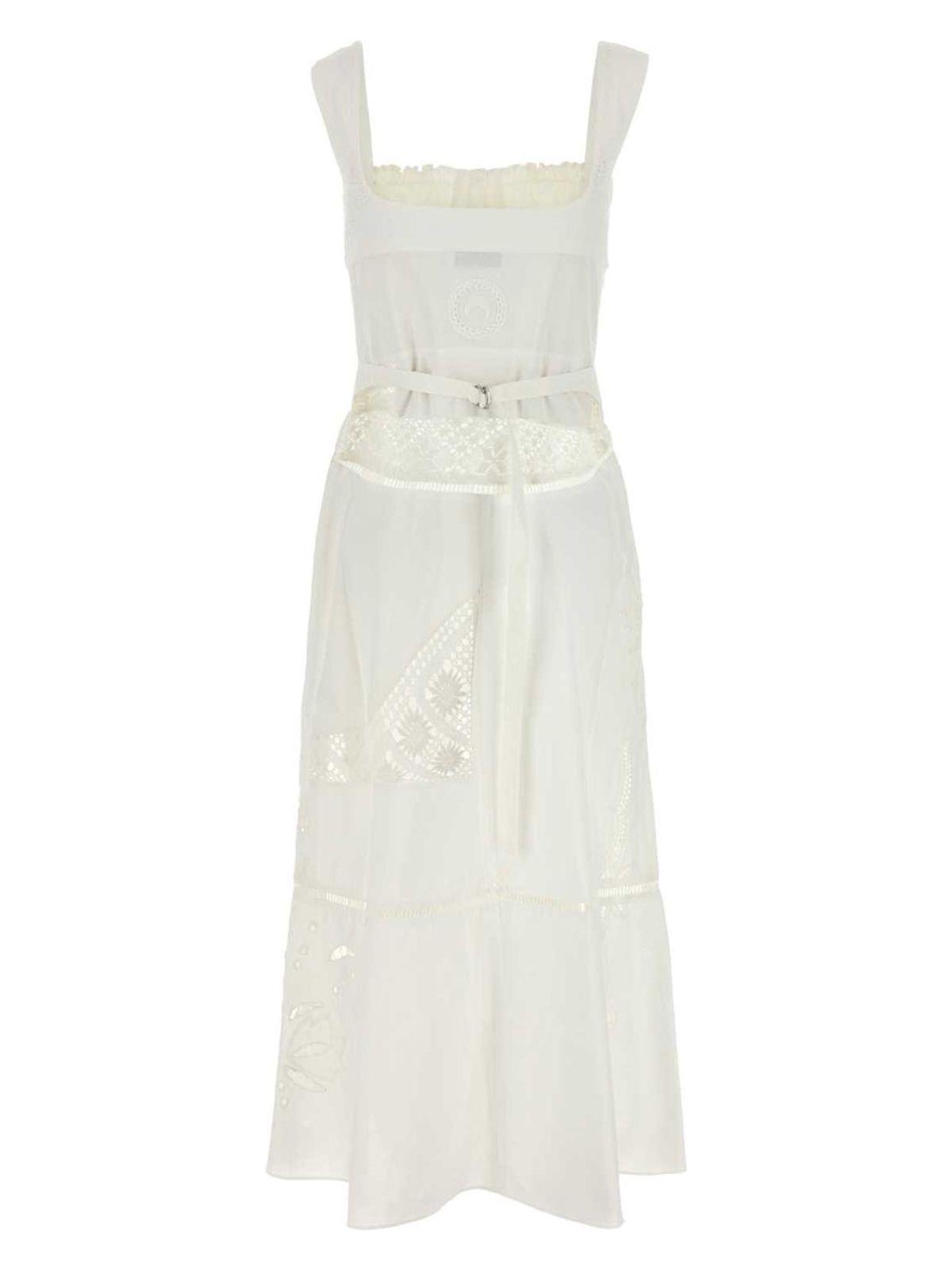 ワンピース MARINE SERRE White Cotton Dress Marine Serre Cotton Dress in White | Lyst
