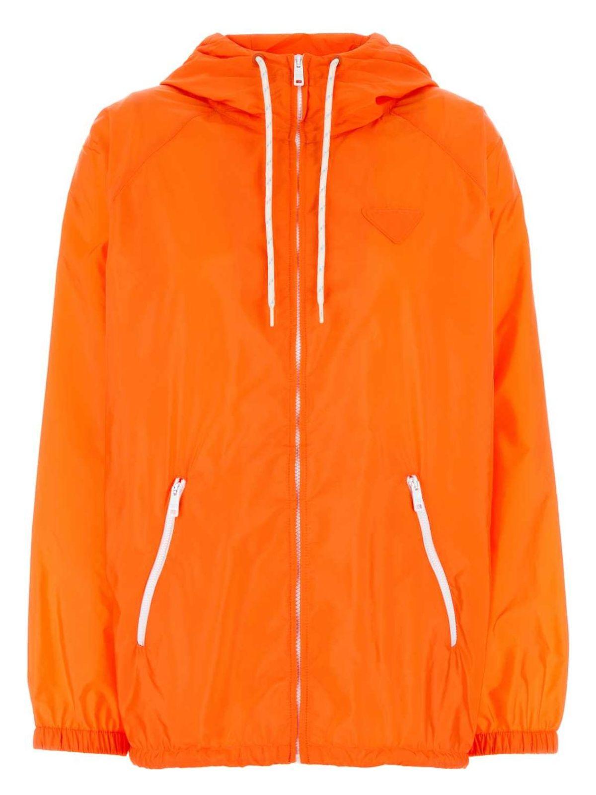 アウターその他 PRADA Women Outer 292276OOO1WQ9 Orange Orange Lightweight Re-Nylon rain jacket | PRADA