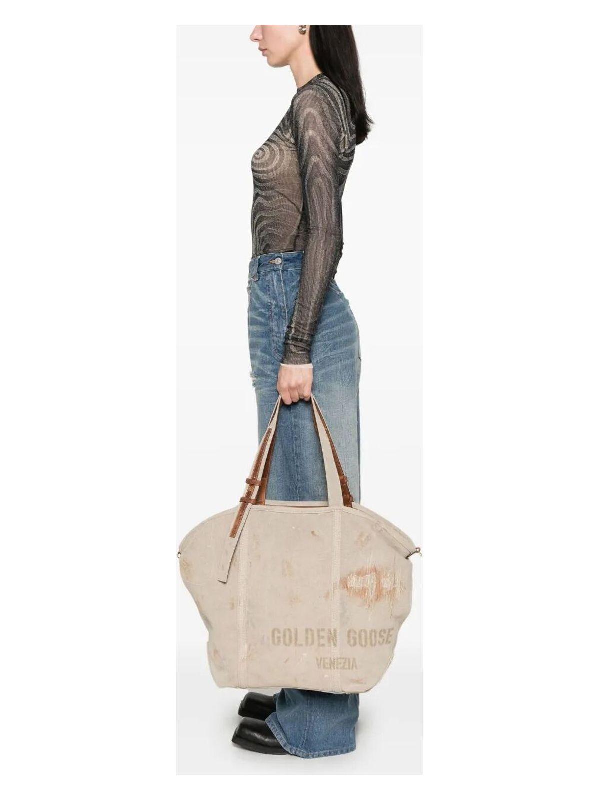 トートバッグ GOLDEN  DELUXE BRAND 24.7 EW SHOPPING BAG IN CANVAS Golden Goose Shopping 24.7 Ew Canvas Tye Dye Distressed in