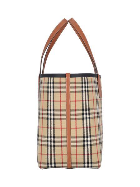 Burberry Beige/Red Haymarket Check Coated Canvas and Leather Large  Canterbury Tote Burberry