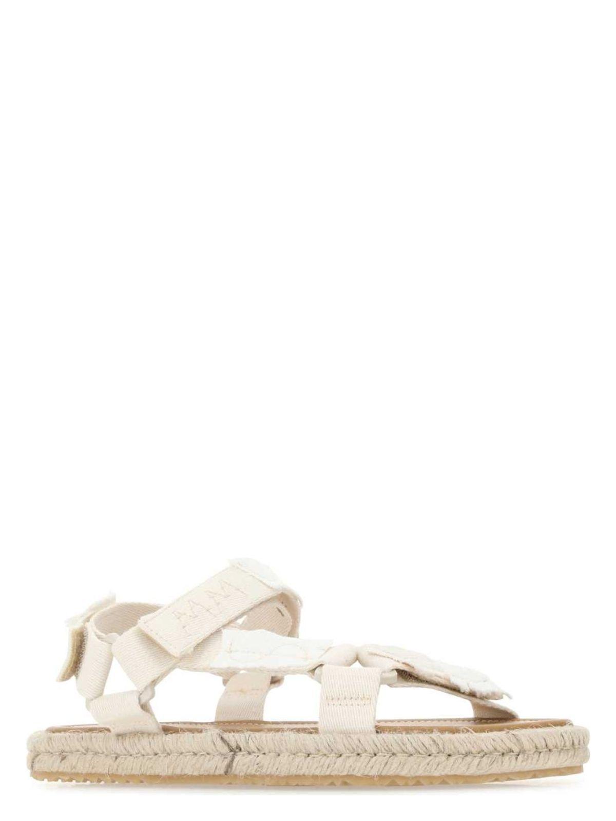 サンダル MAISON MARGIELA White Canvas Trekking Sandals Maison Margiela Patchwork Hiking Sandals | White | FARFETCH