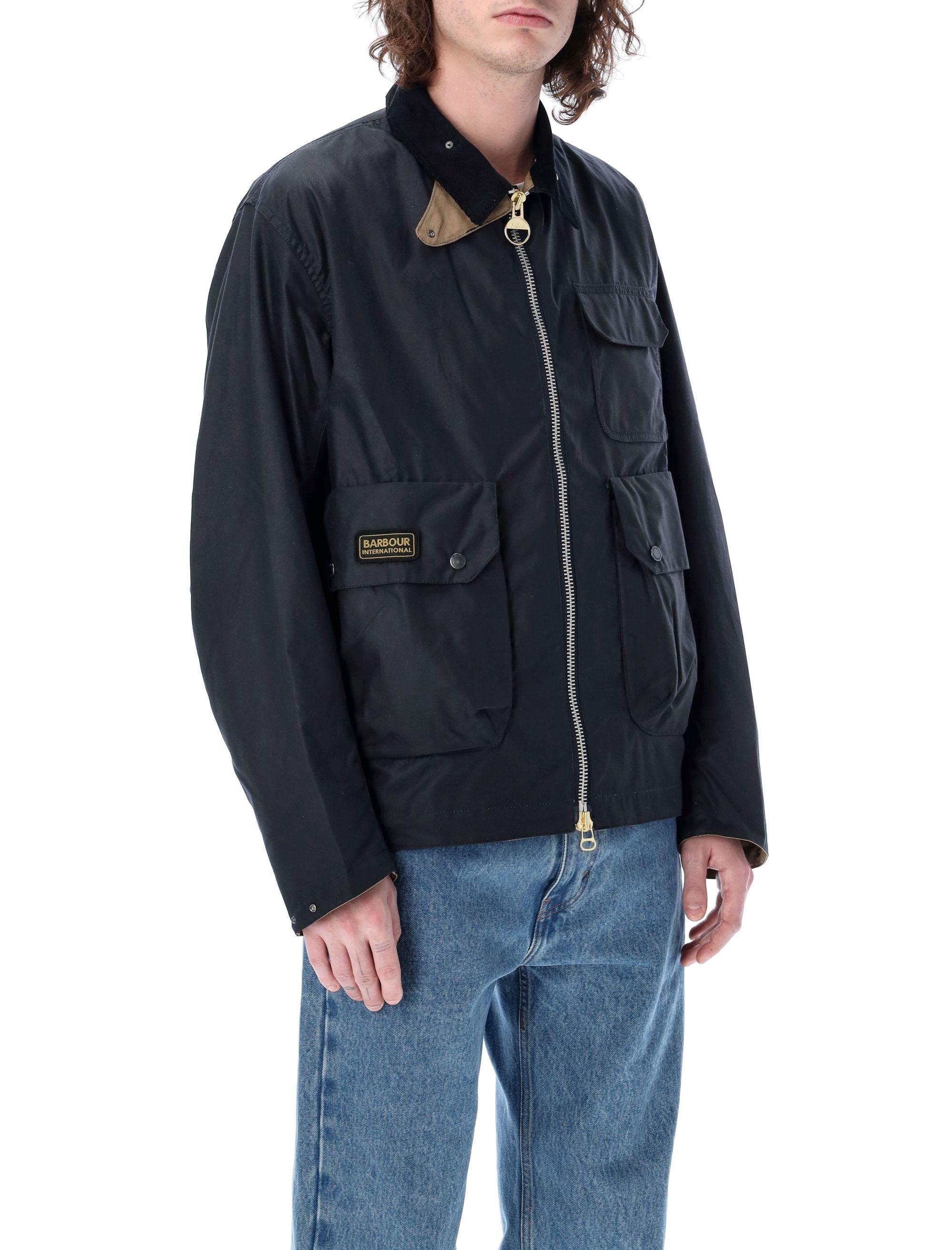 Barbour Harlow Waxed Jacket in Blue for Men | Lyst