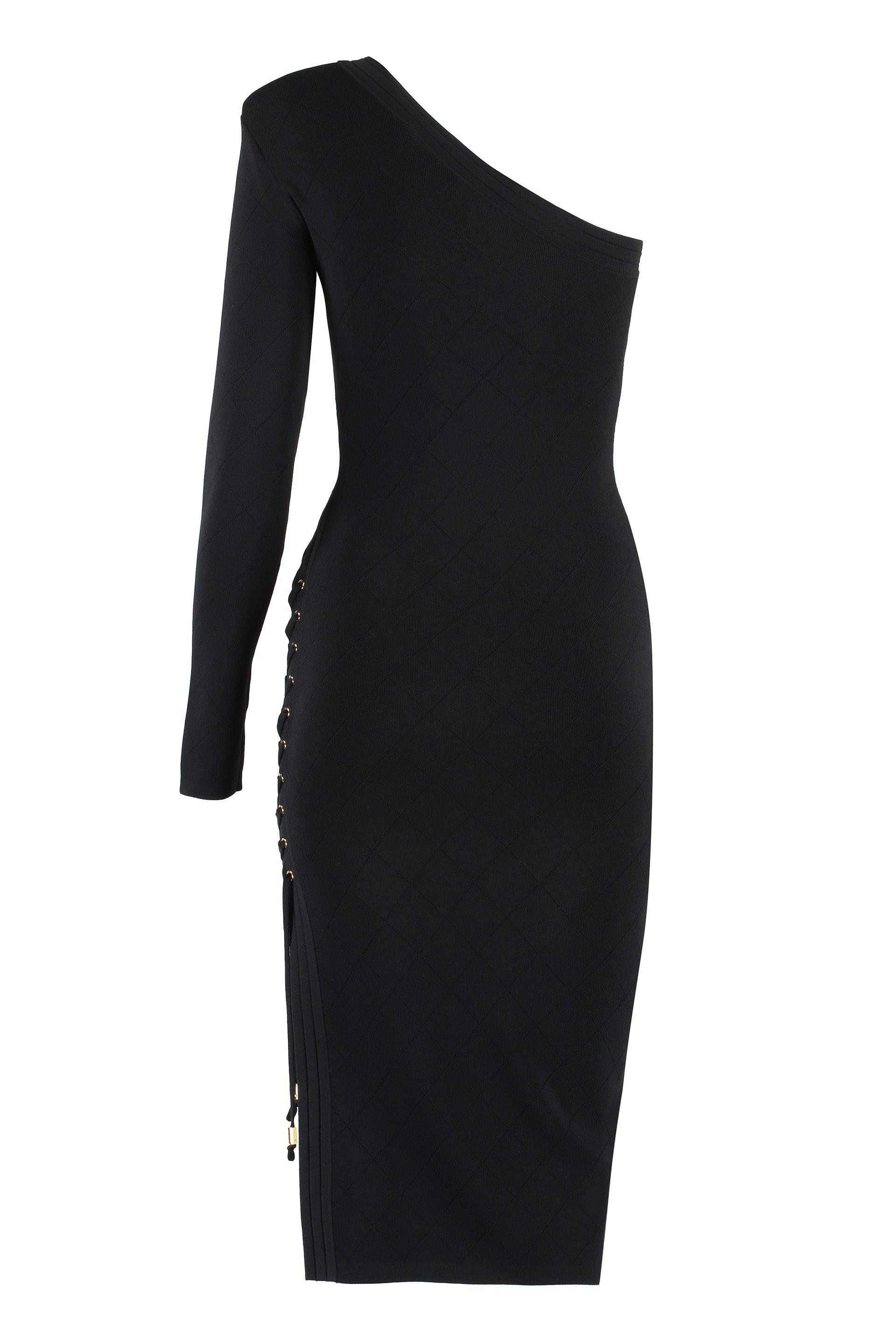 Elisabetta Franchi One Shoulder Dress in Black | Lyst
