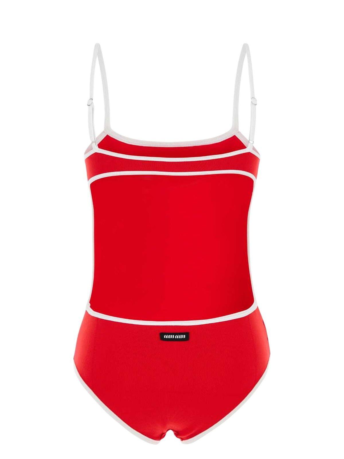 ワンピース水着 Miu Miu Swimsuit Miu Miu: Women's Technical Knit Swimsuit (Blue/White