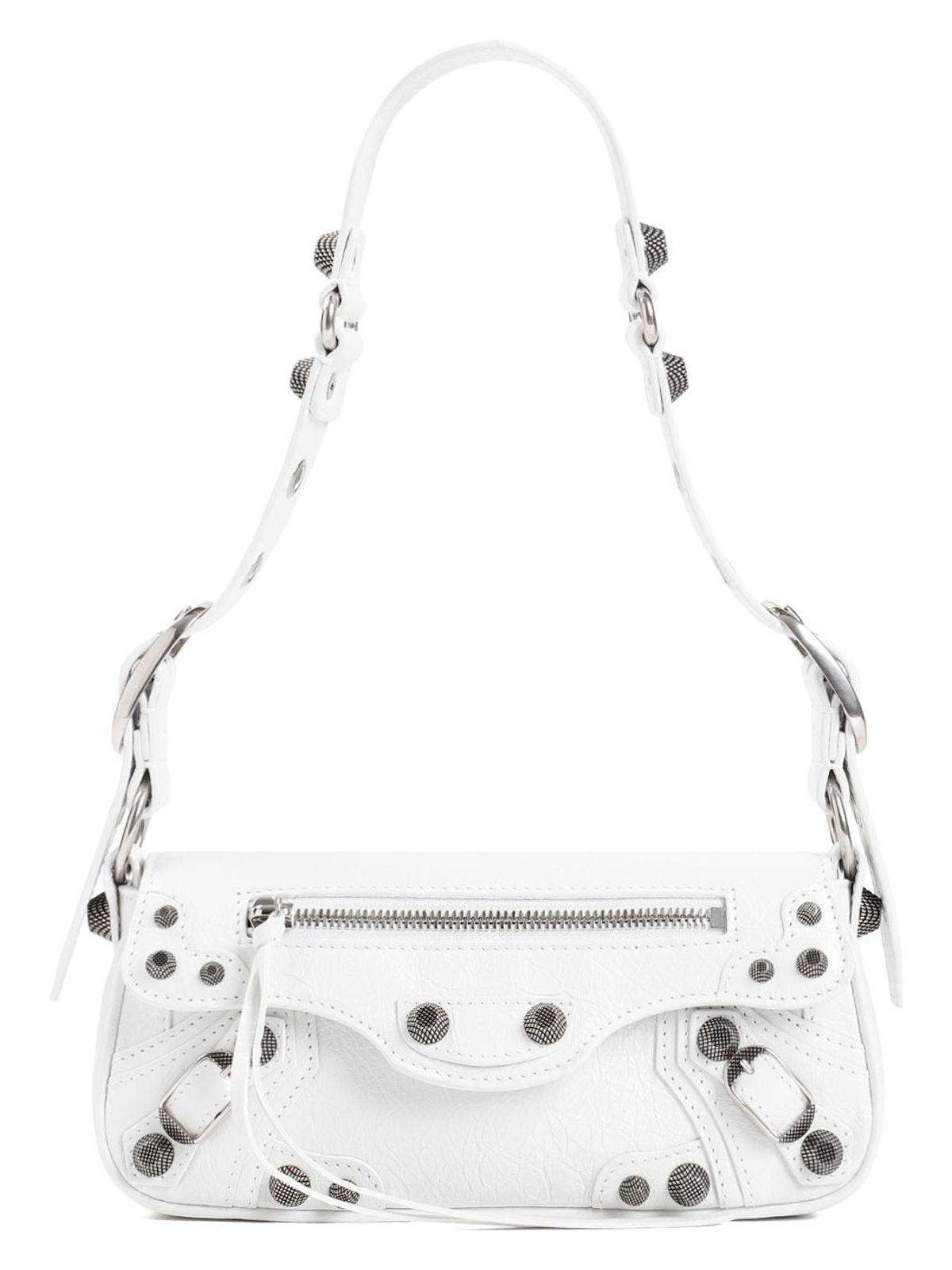バレンシアガ LE CAGOLE SMALL SLING BAG WHITE ラムスキン Women's Le Cagole Sling Bag Small With Charms in White