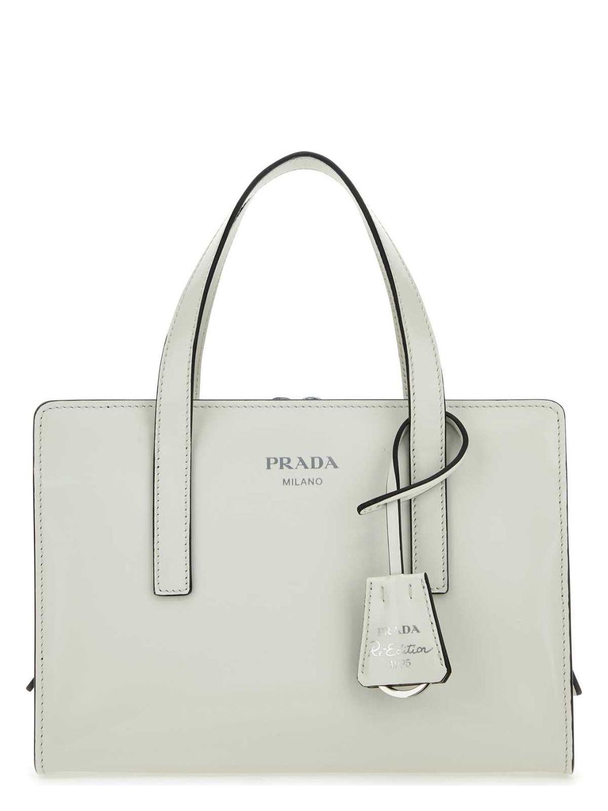 トートバッグ PRADA Ivory leather Re-Edition 1995 handbag Prada Ivory Leather Re-Edition 1995 Handbag in White | Lyst
