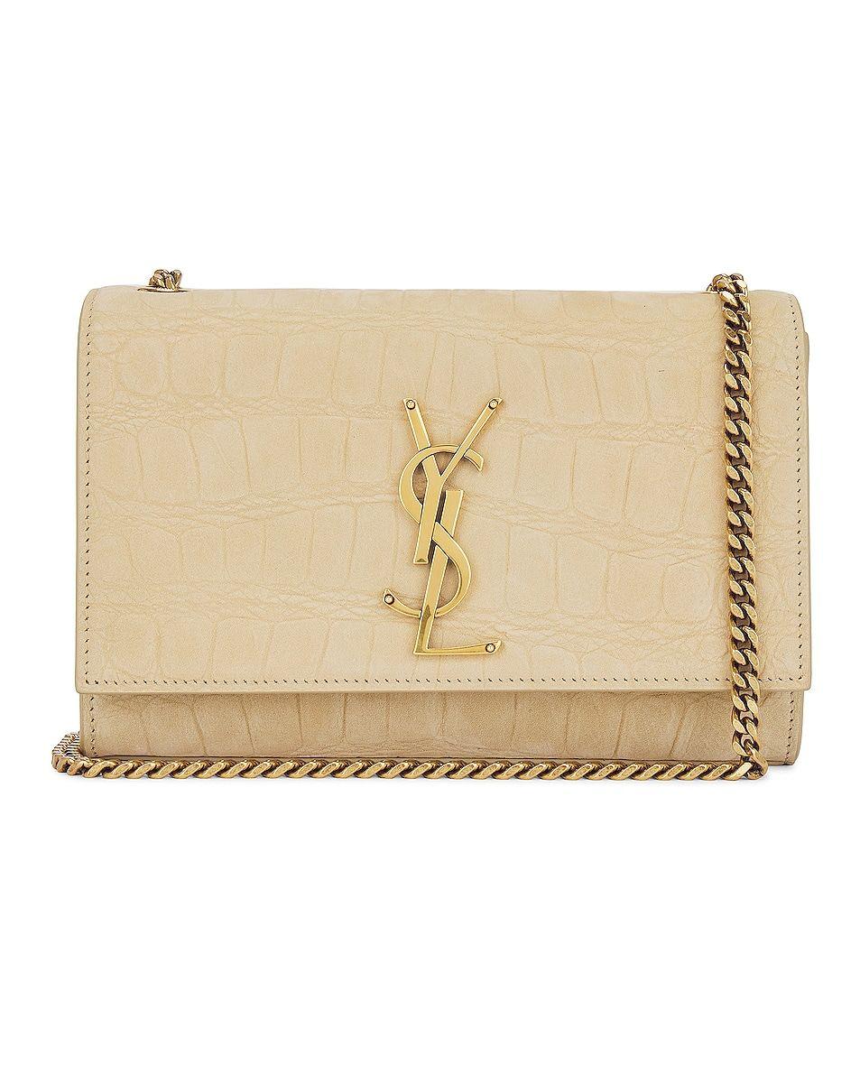Saint Laurent Kate Small Chain Bag in Natural