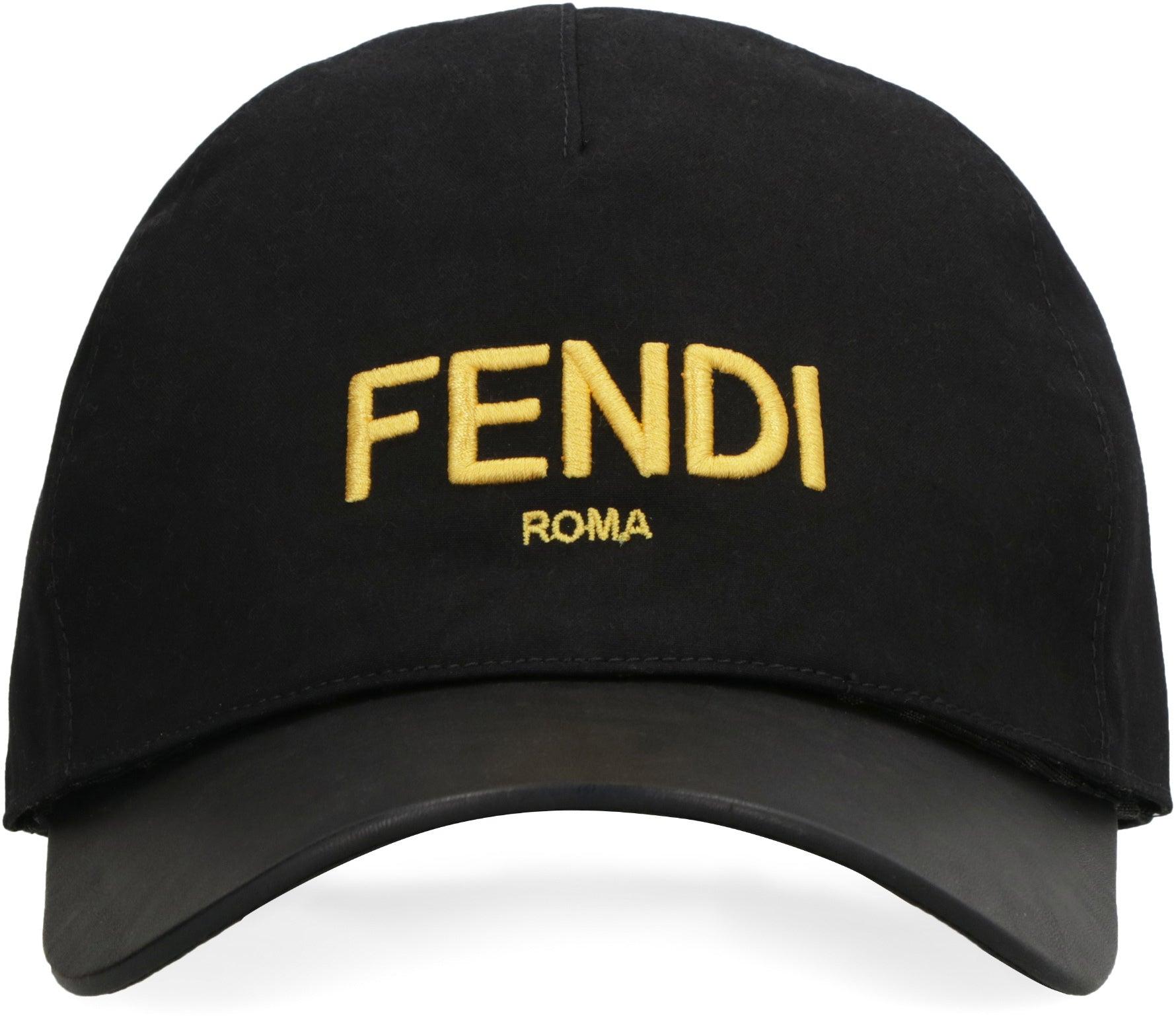Fendi Logo Baseball Cap in Black for Men | Lyst