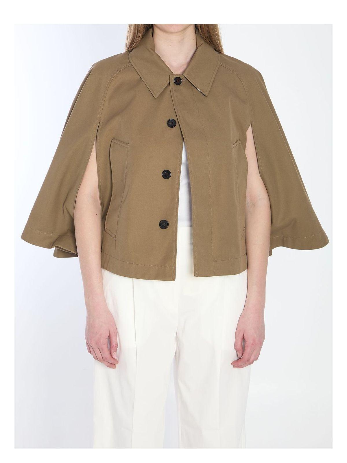ポンチョ・ケープ Burberry Cotton-Blend Cropped Cape Burberry Cotton-Blend Cropped Cape in Natural | Lyst
