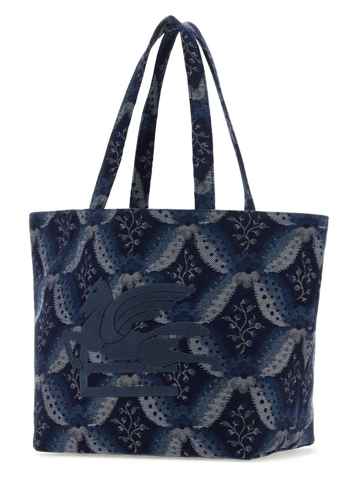 トートバッグ Etro Embroidered Canvas Medium Soft Trotter Shopping Bag Etro Embroidered Canvas Medium Soft Trotter Shopping Bag in