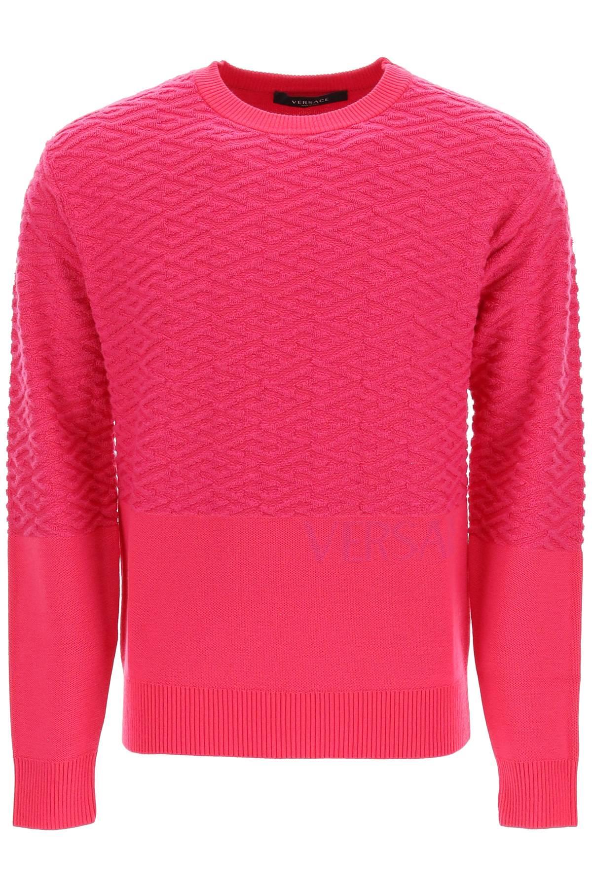 Versace la Greca Wool Sweater in Pink for Men Lyst