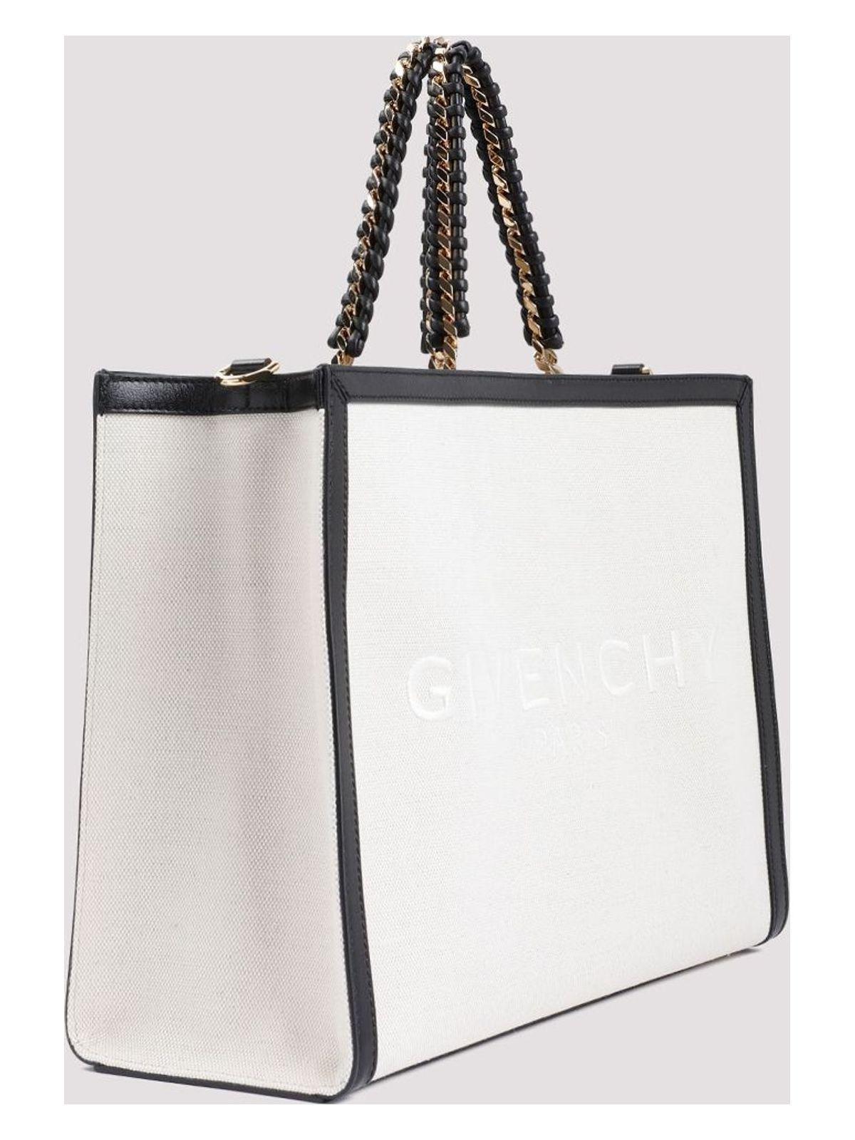 GIVENCHY Two-tone canvas and leather medium G-Tote handbag