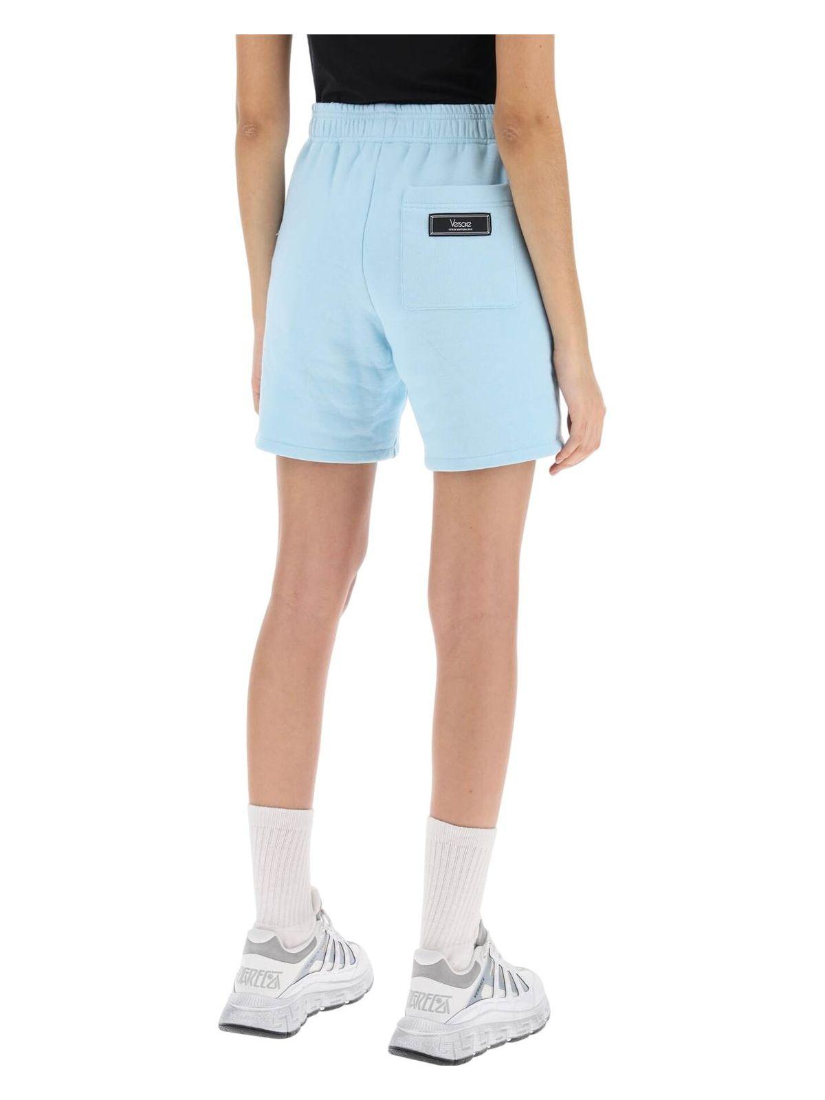 ショーツ VERSACE LIGHT-BLUE COTTON SHORTS Versace Light- Cotton Shorts in Blue | Lyst