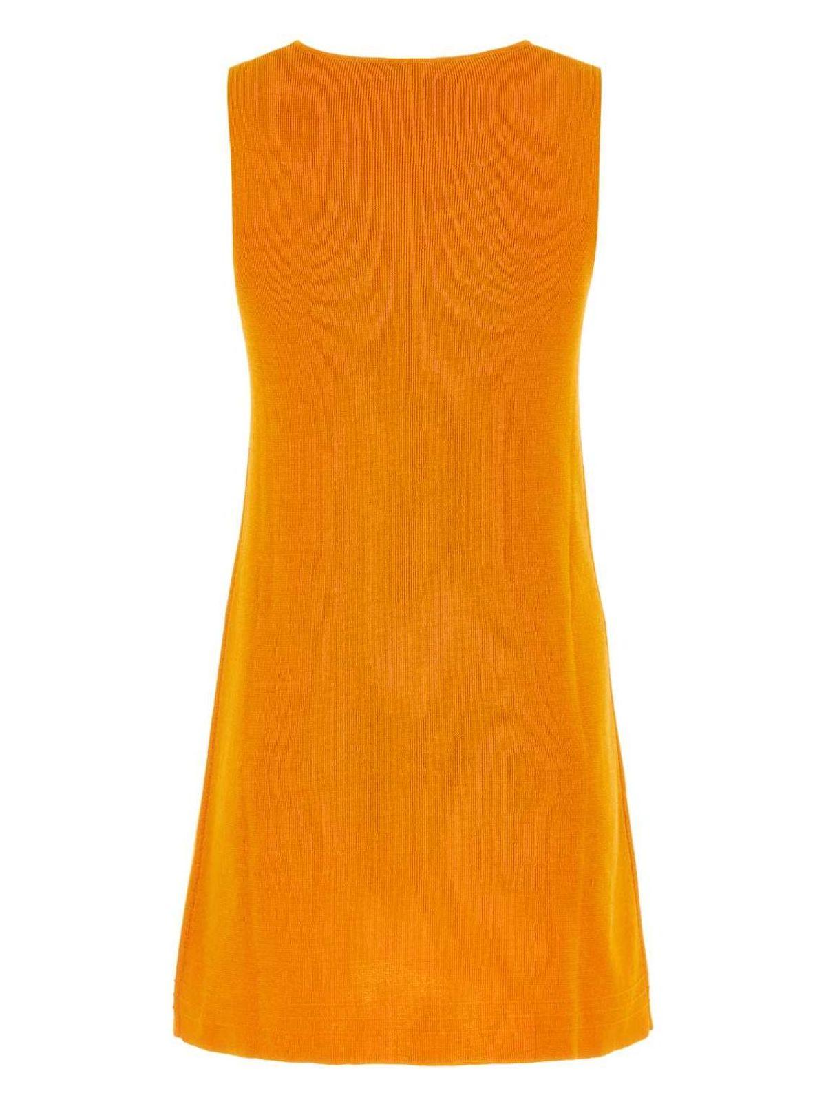 ワンピース JIL SANDER Orange Cotton Blend Dress Jil Sander Cotton Blend Dress in Orange | Lyst