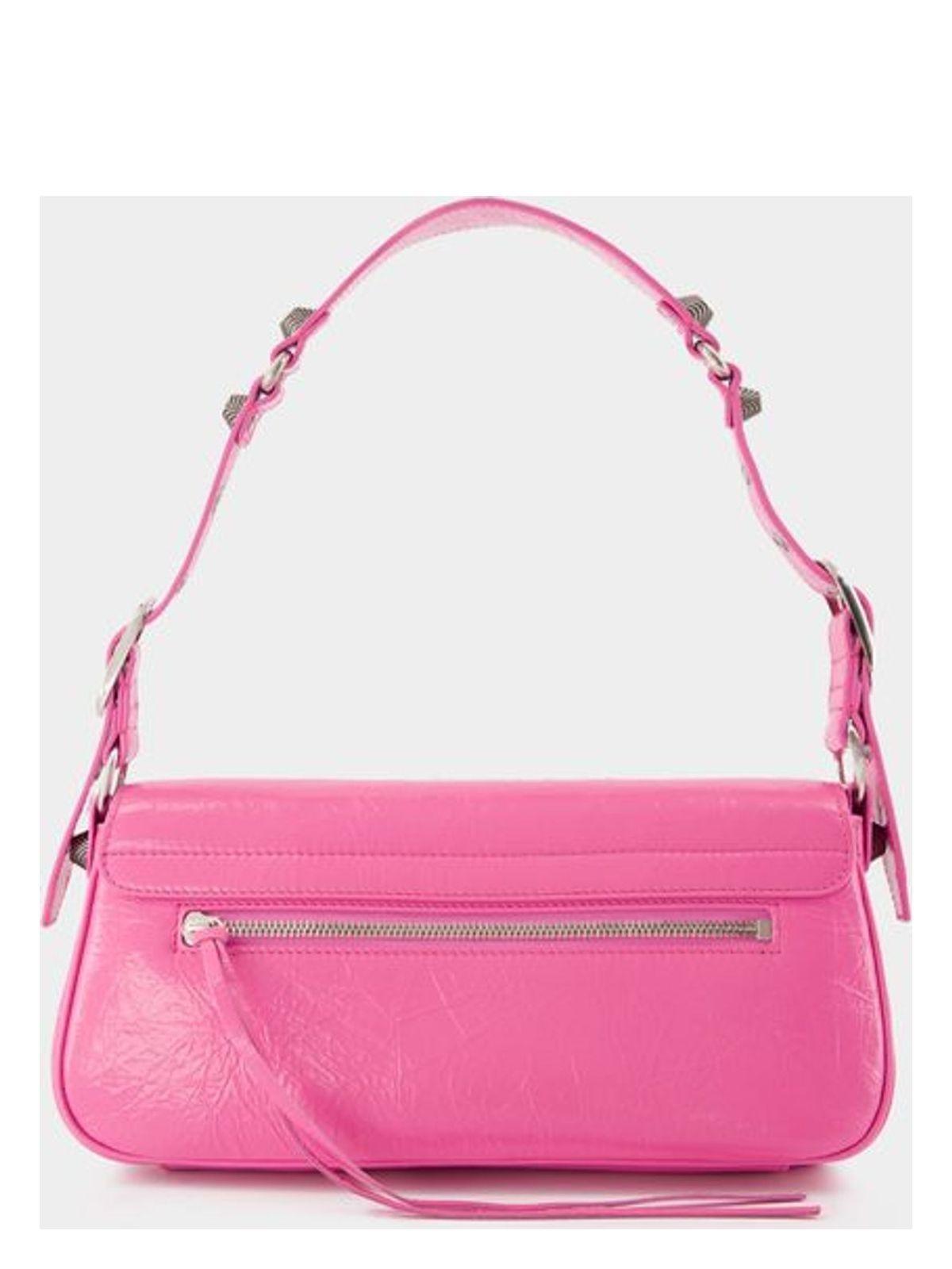 Balenciaga Fuchsia Leather Small Le Cagole Sling Shoulder