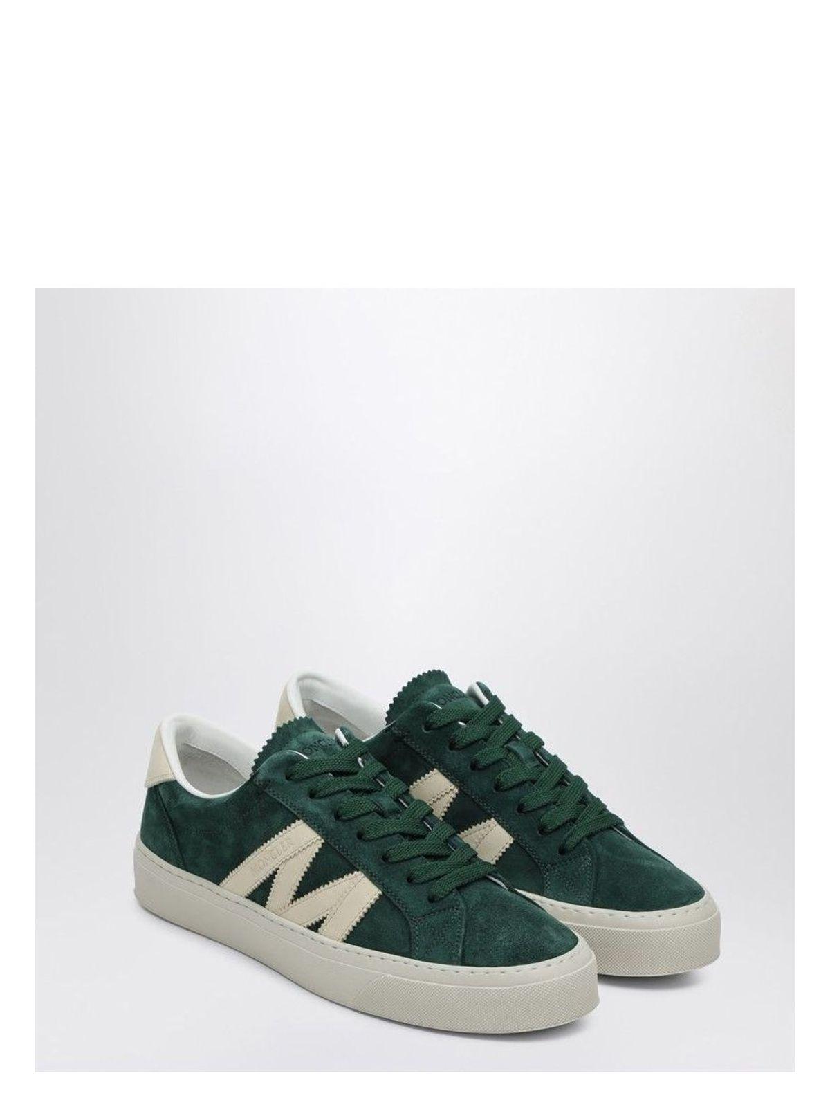 Moncler Suede Leather Monaco2 Trainer Sneaker in White for