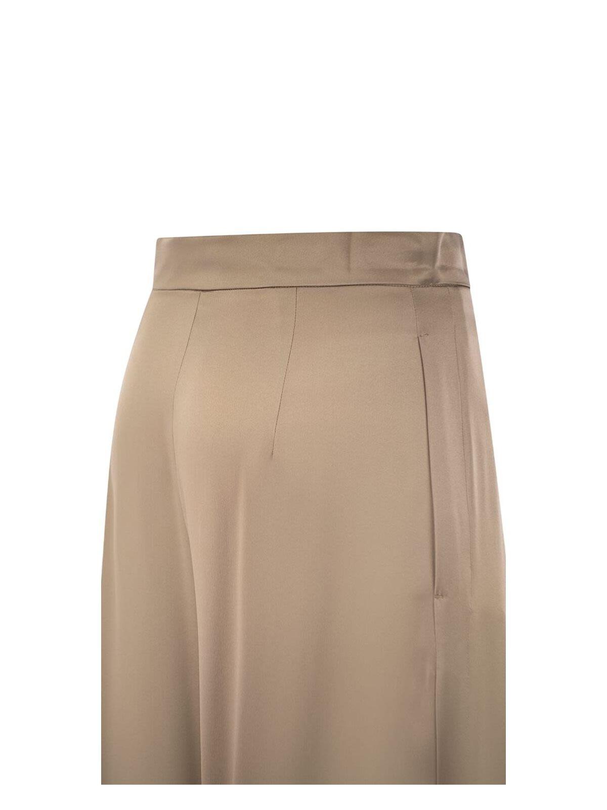 パンツ Max Mara Antiqued silk satin Fiesta wide-leg pant Max Mara Antiqued Silk Satin Fiesta Wide-Leg Pant in Natural