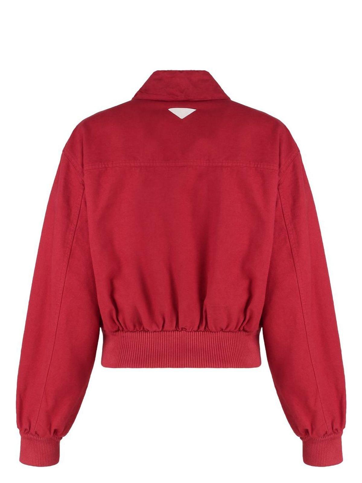 ジャケット PRADA Red Denim Bomber Jacket Prada Red Denim Bomber Jacket | Red | FARFETCH