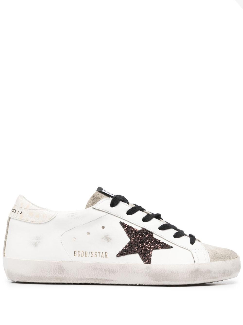 Golden Goose Women Super Star Classic With Glitters Sneakers in White | Lyst