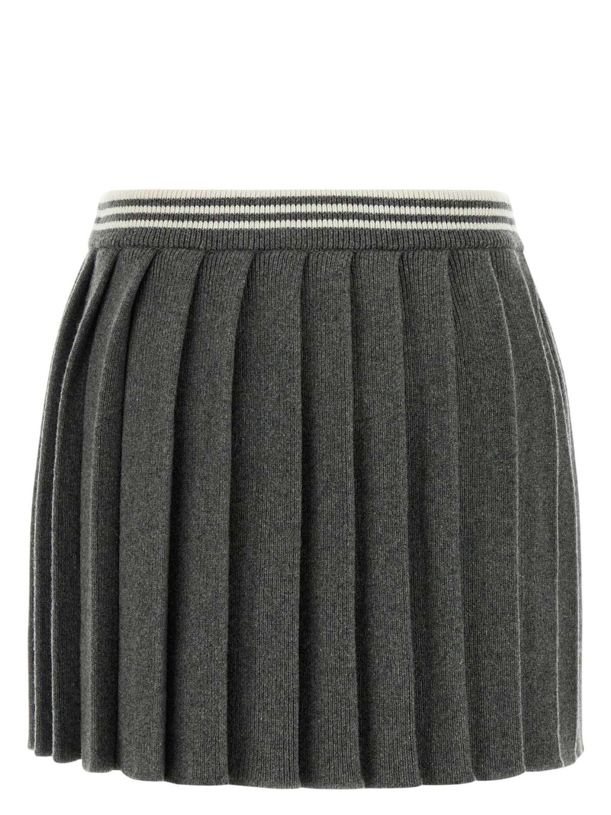 スカート MIU MIU Women Skirts MMG523SOOO158X F0480 Grey Gray Miu Miu Skirts for Women | Lyst