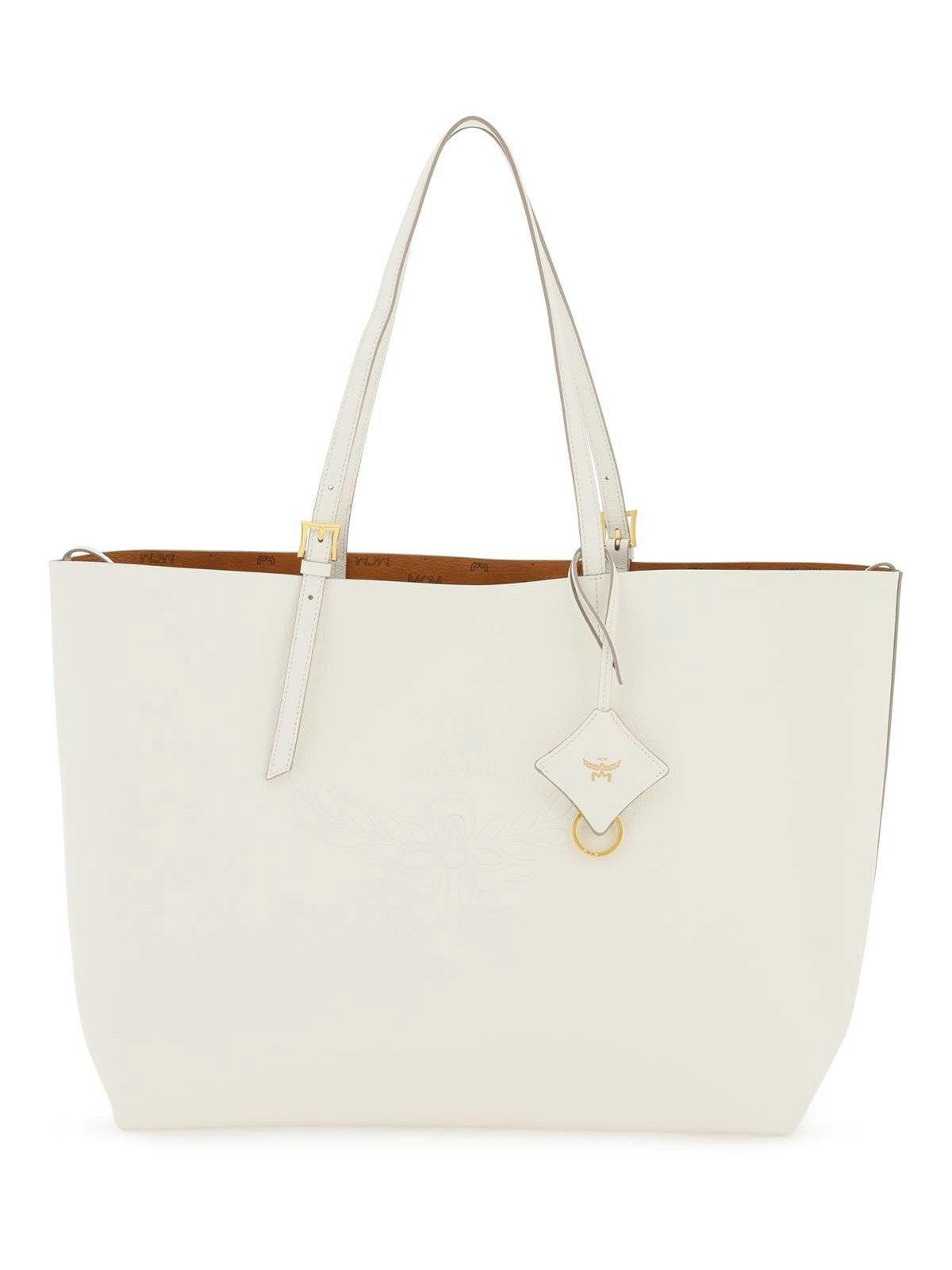 White mcm tote best sale