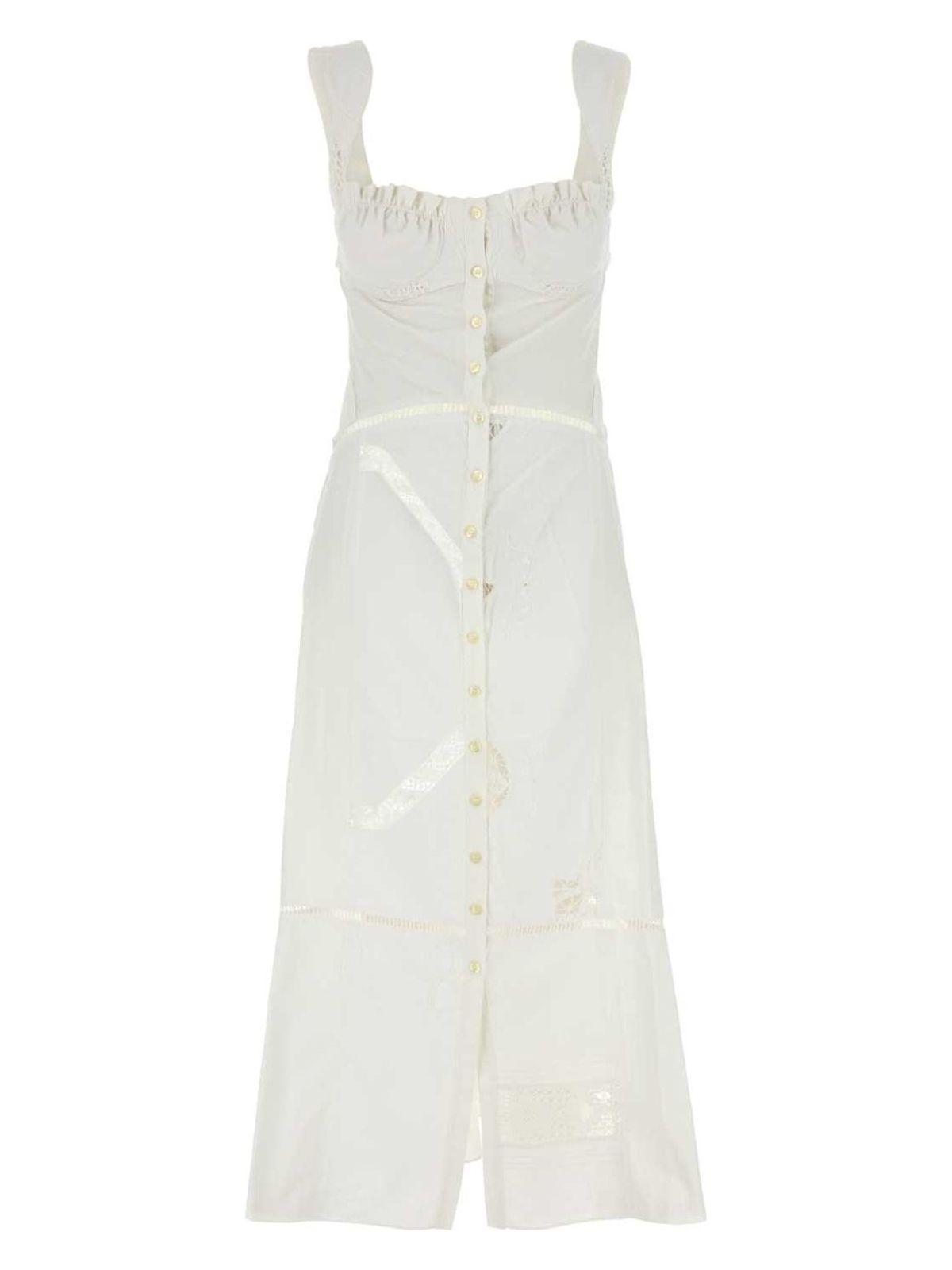 【関税&送料込】Marine Serre White Cotton Dress Marine Serre Cotton Dress in White | Lyst