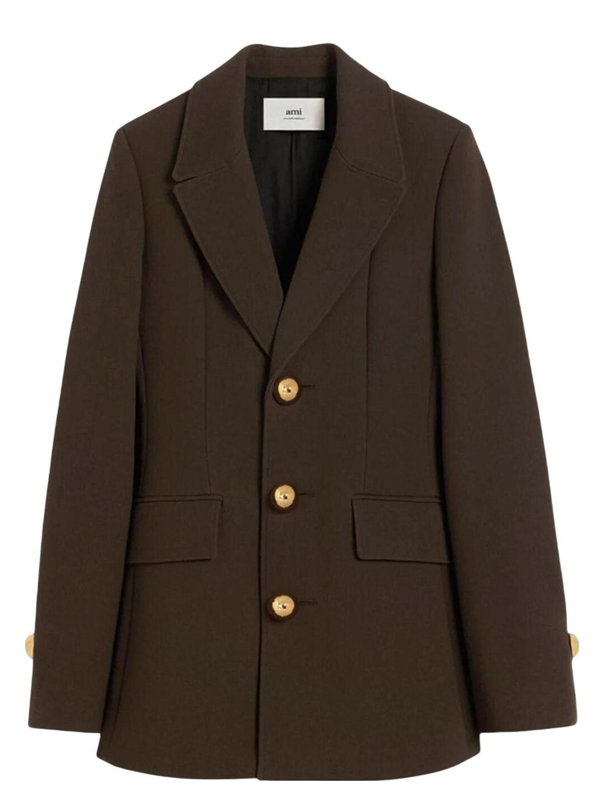 アウターその他 AMI PARIS Woman Blazer Brown FBV612WV0051 221 Ami Paris Outlet: Blazer woman - Brown | Ami Paris blazer