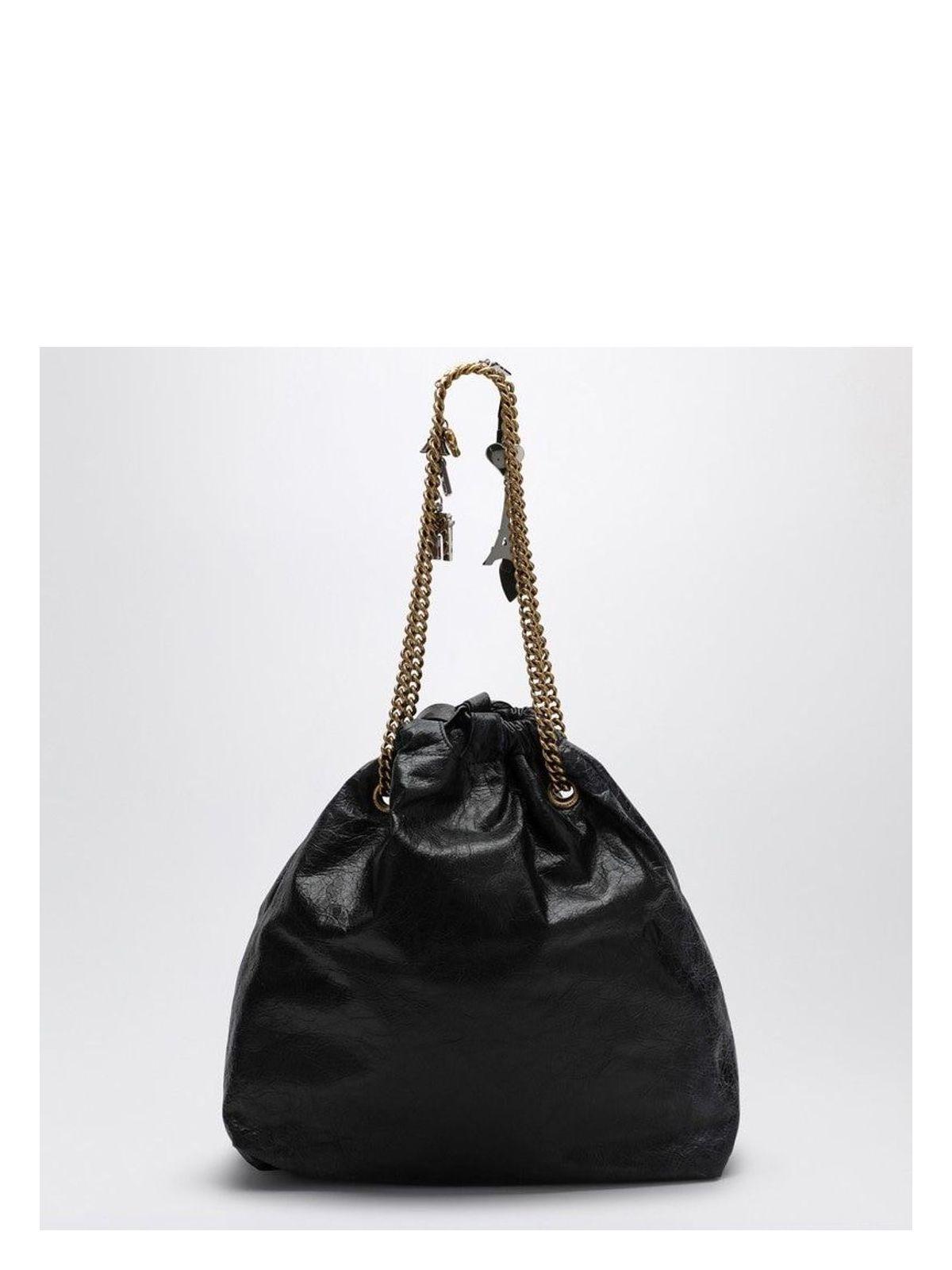 トートバッグ BALENCIAGA CRUSH MEDIA BLACK LEATHER TOTE BAG Balenciaga Crush Media Black Leather Tote Bag | Balardi