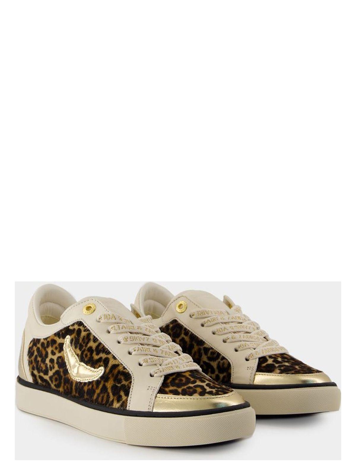 【関税込み】Mid Fly On Sneakers - Zadig & Voltaire - Leather Women's High-Top Ecru Leather Sneakers | Zadig&Voltaire