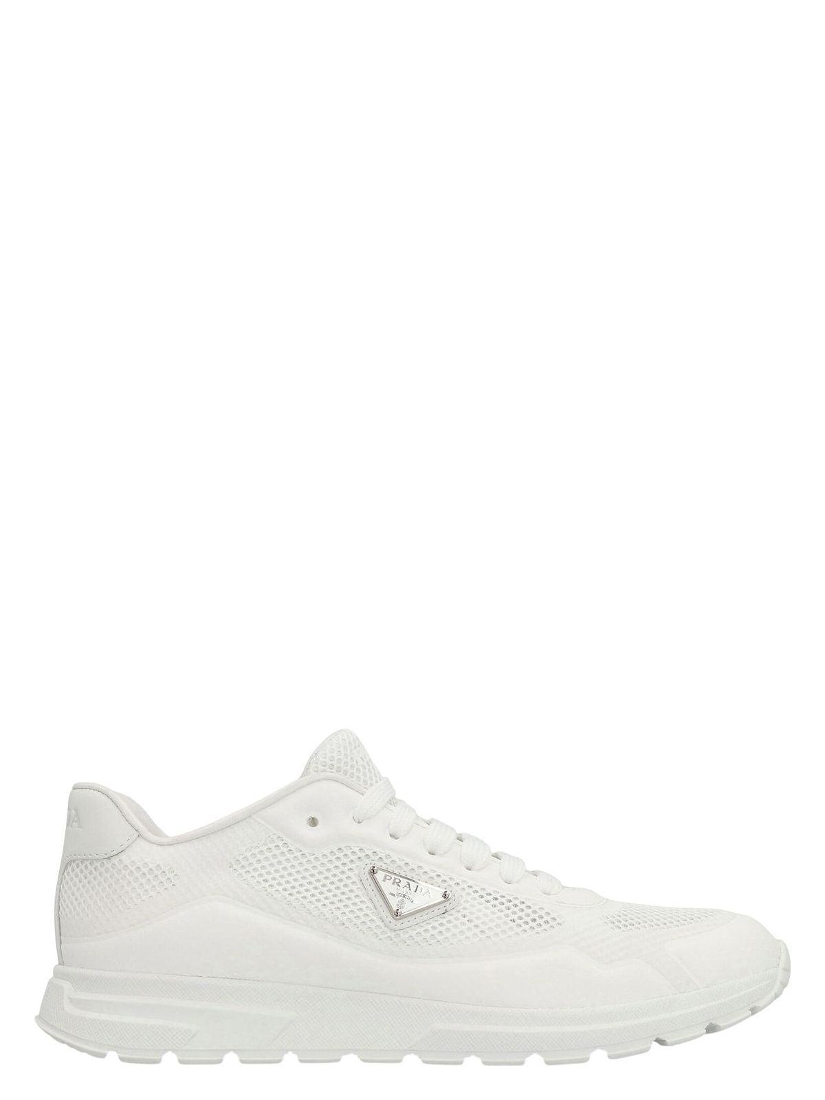 スニーカー PRADA White Mesh Prax 2.0 Sneakers Prada Prax 2.0 Fabric Low-Top Sneakers in White | Lyst