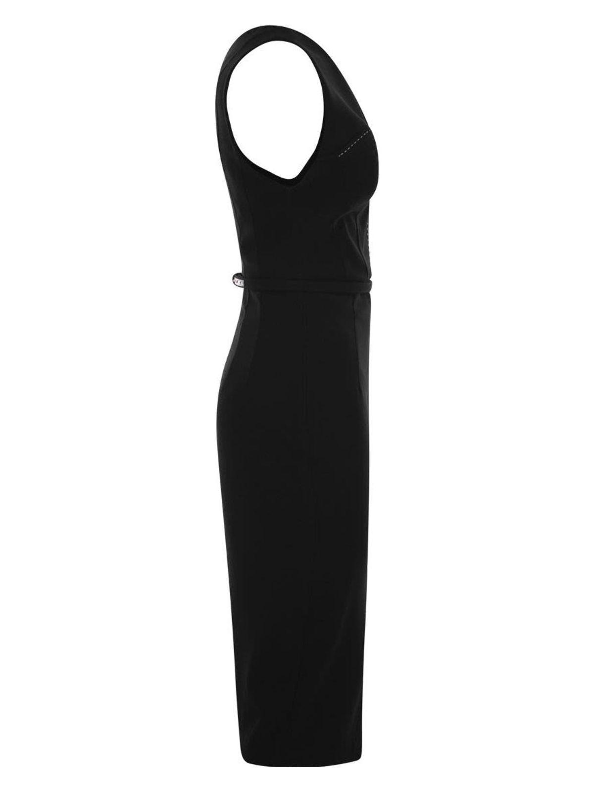 パーティードレス ELISABETTA FRANCHI Crepe bustier dress with contrasting tops Elisabetta Franchi Crepe Bustier Dress With Contrasting