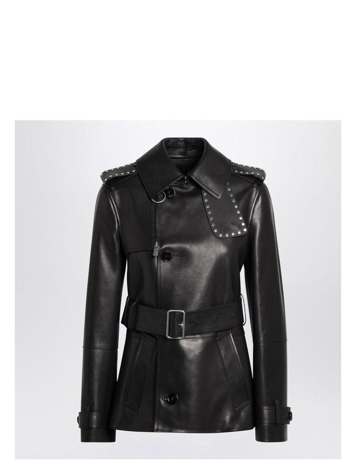 レザージャケット・コート BURBERRY BLACK LEATHER JACKET Black Trench Leather Jacket by Burberry on Sale