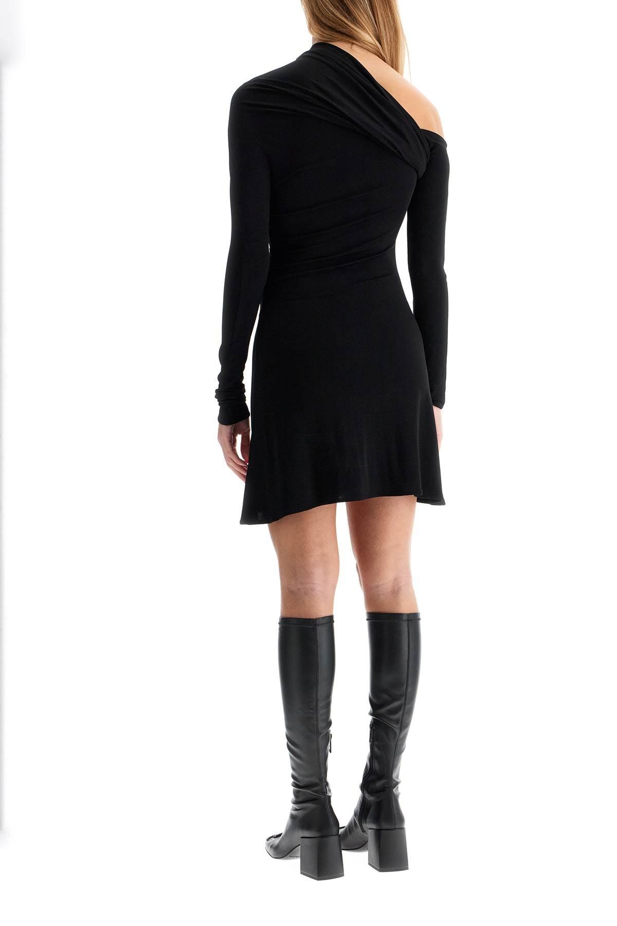 Courreges 'Mini Twist Crepe Dress With in Black | Lyst