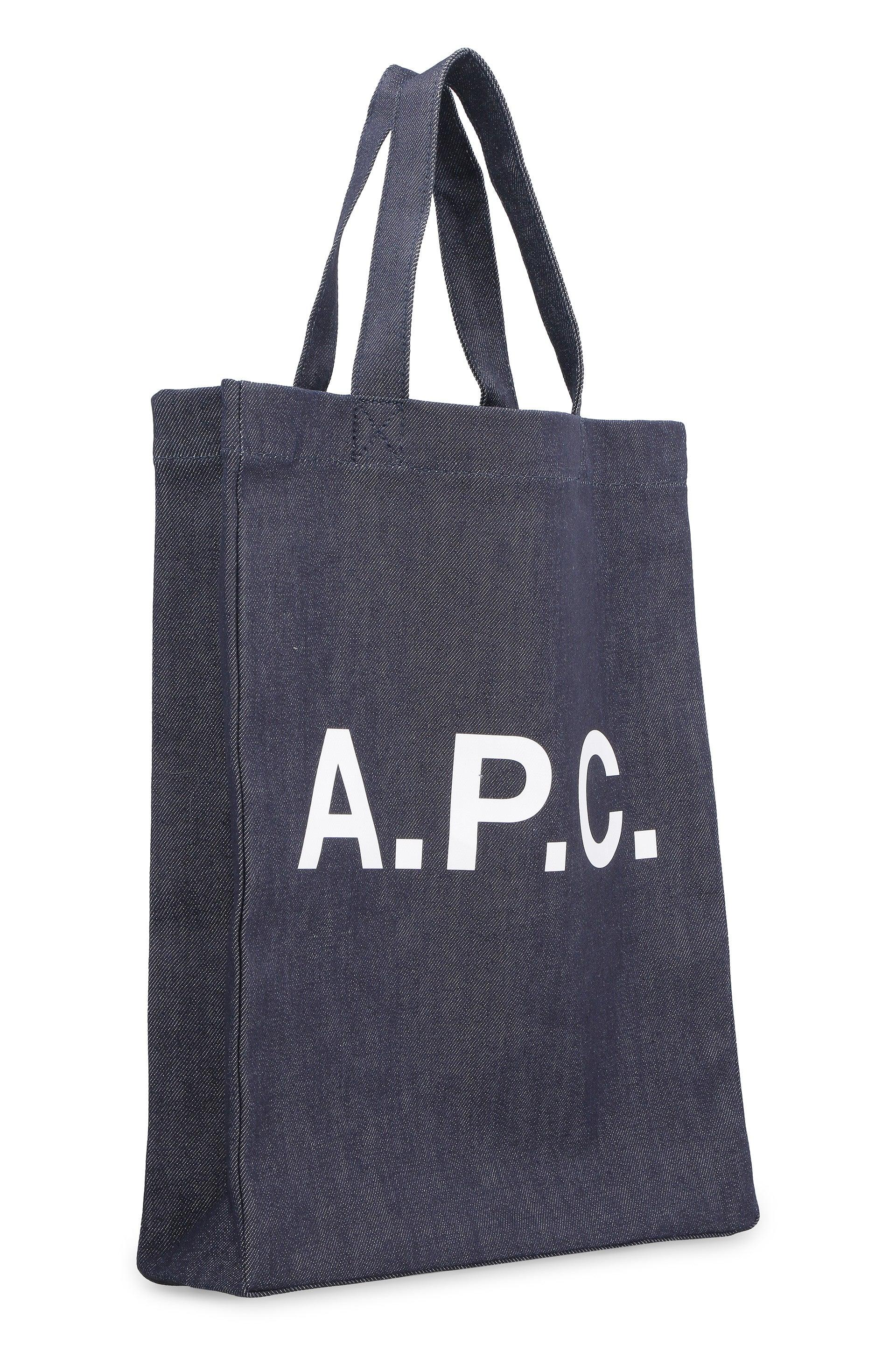 A.P.C. Lou Logo Detail Tote Bag in Blue for Men | Lyst