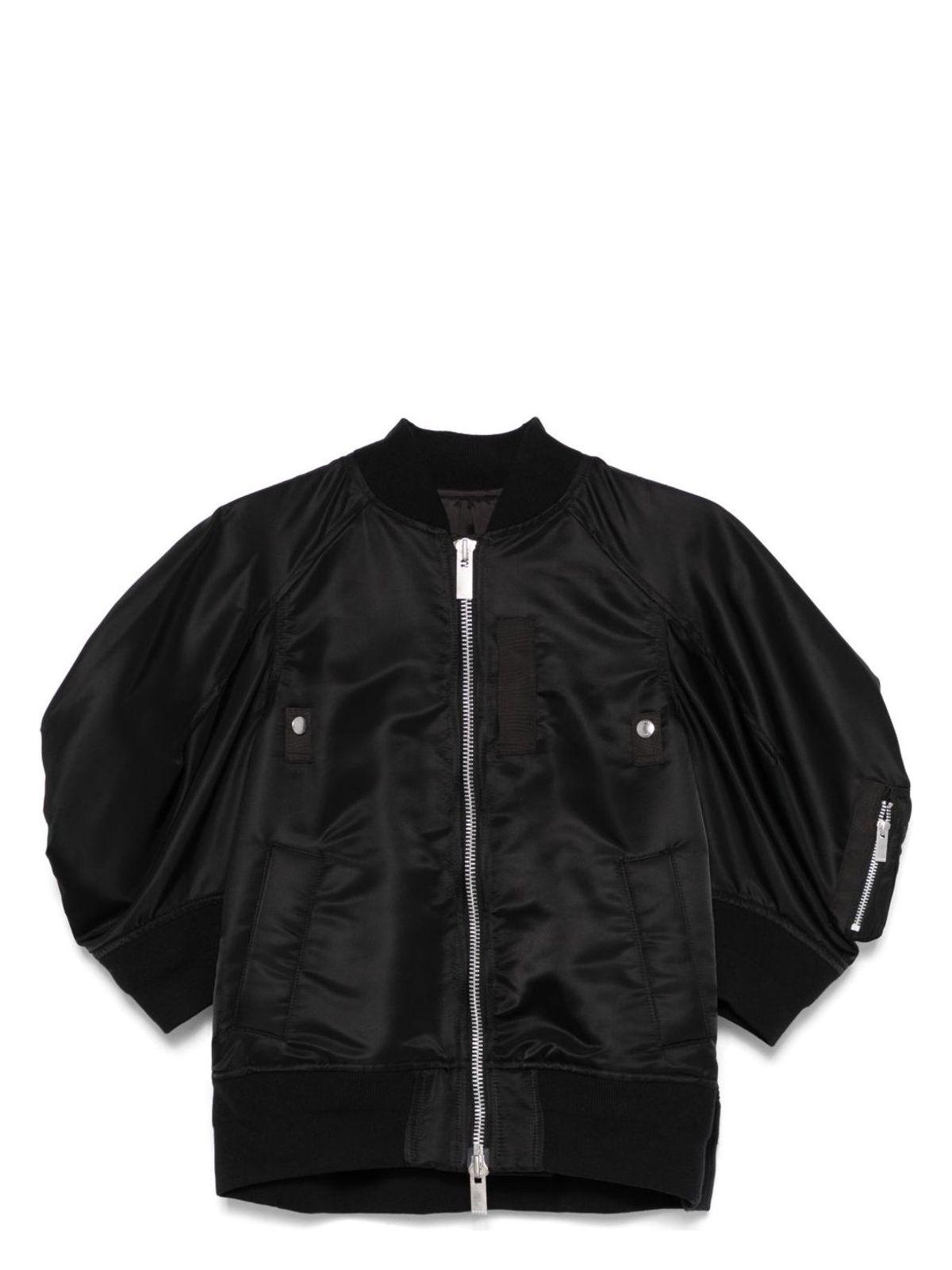 Sacai Nylon Bomber Jacket in Black | Lyst