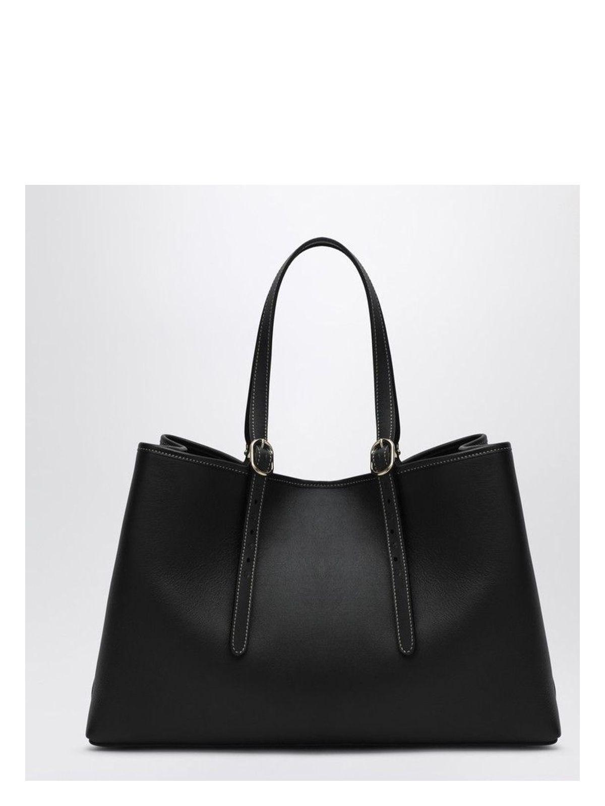 トートバッグ MEDIUM GG EMBLEM SHOPPING BAG GG Emblem medium tote bag in beige and dark brown fabric