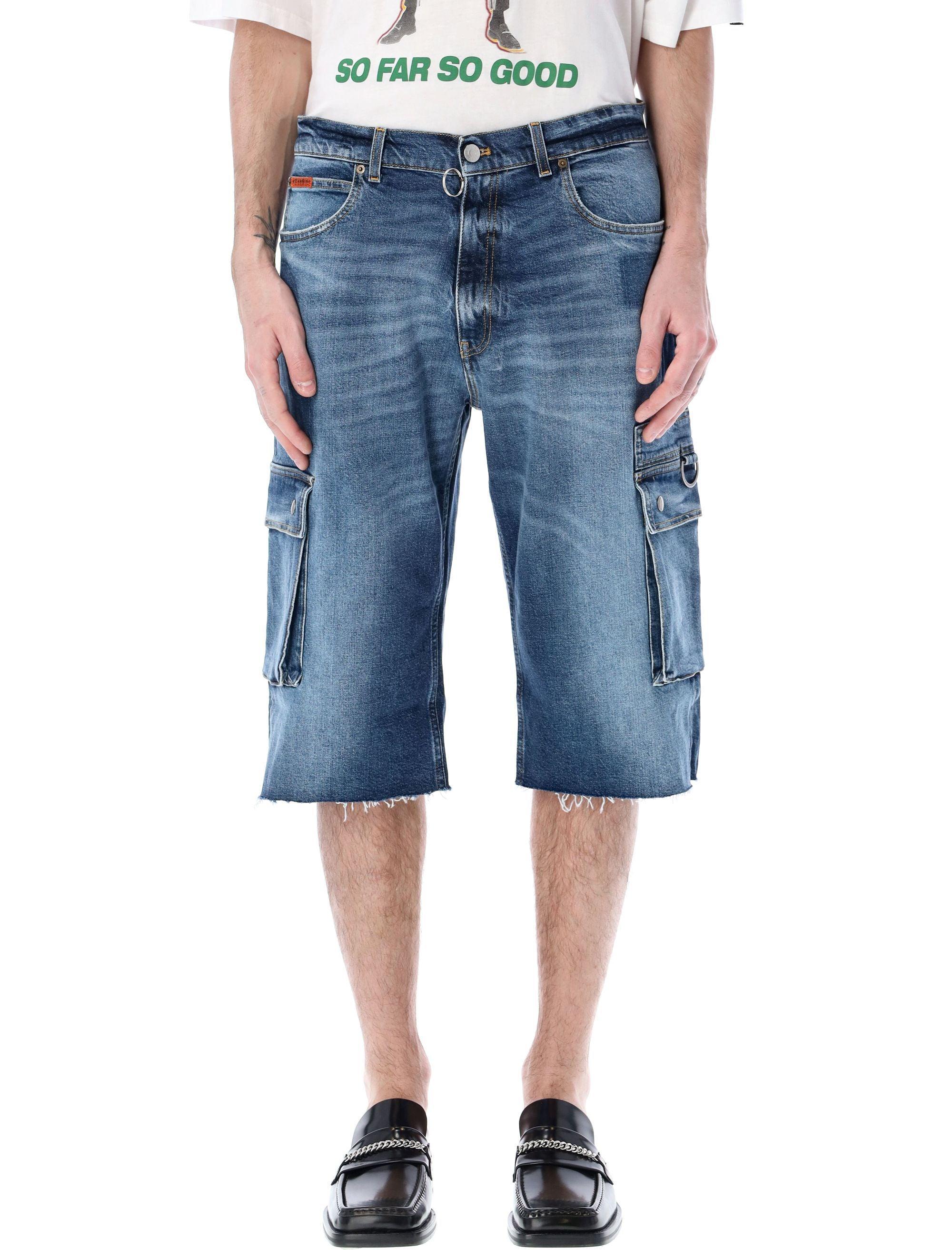 Martine Rose Cargo Denim Shorts in Blue for Men | Lyst