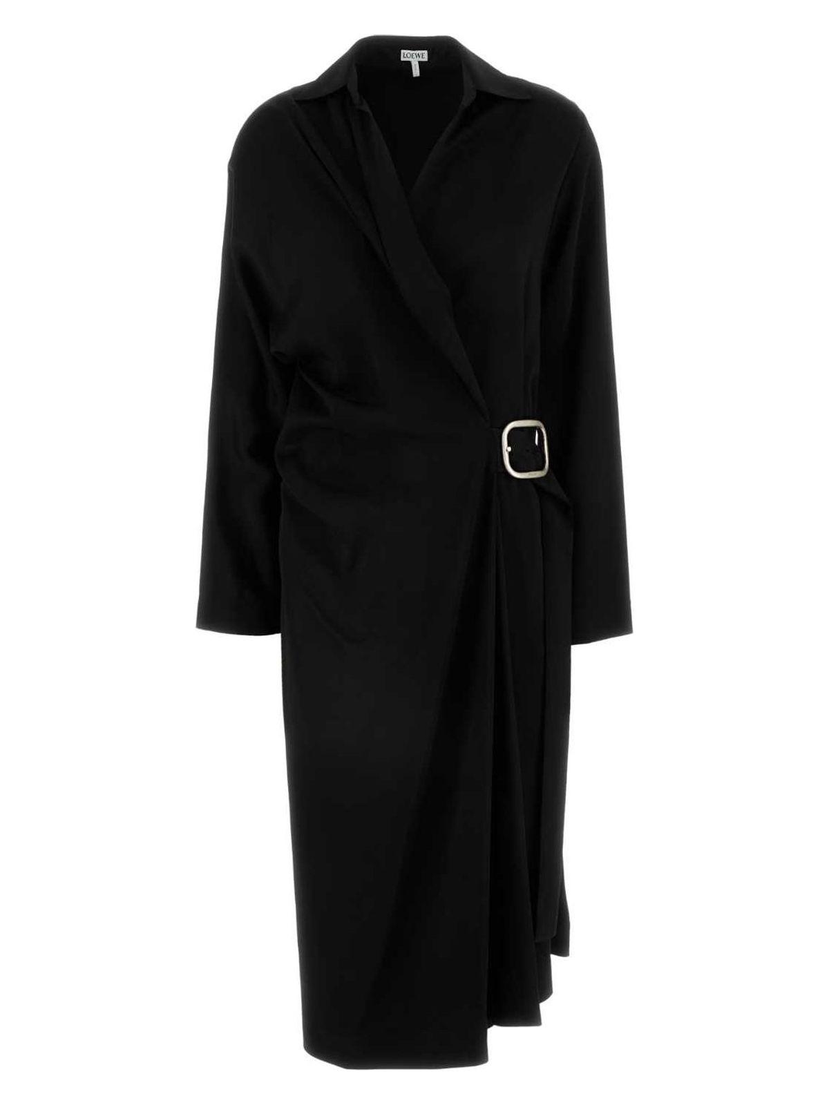ワンピース Loewe Black Stretch Cady Dress Loewe Stretch Cady Dress in Black | Lyst