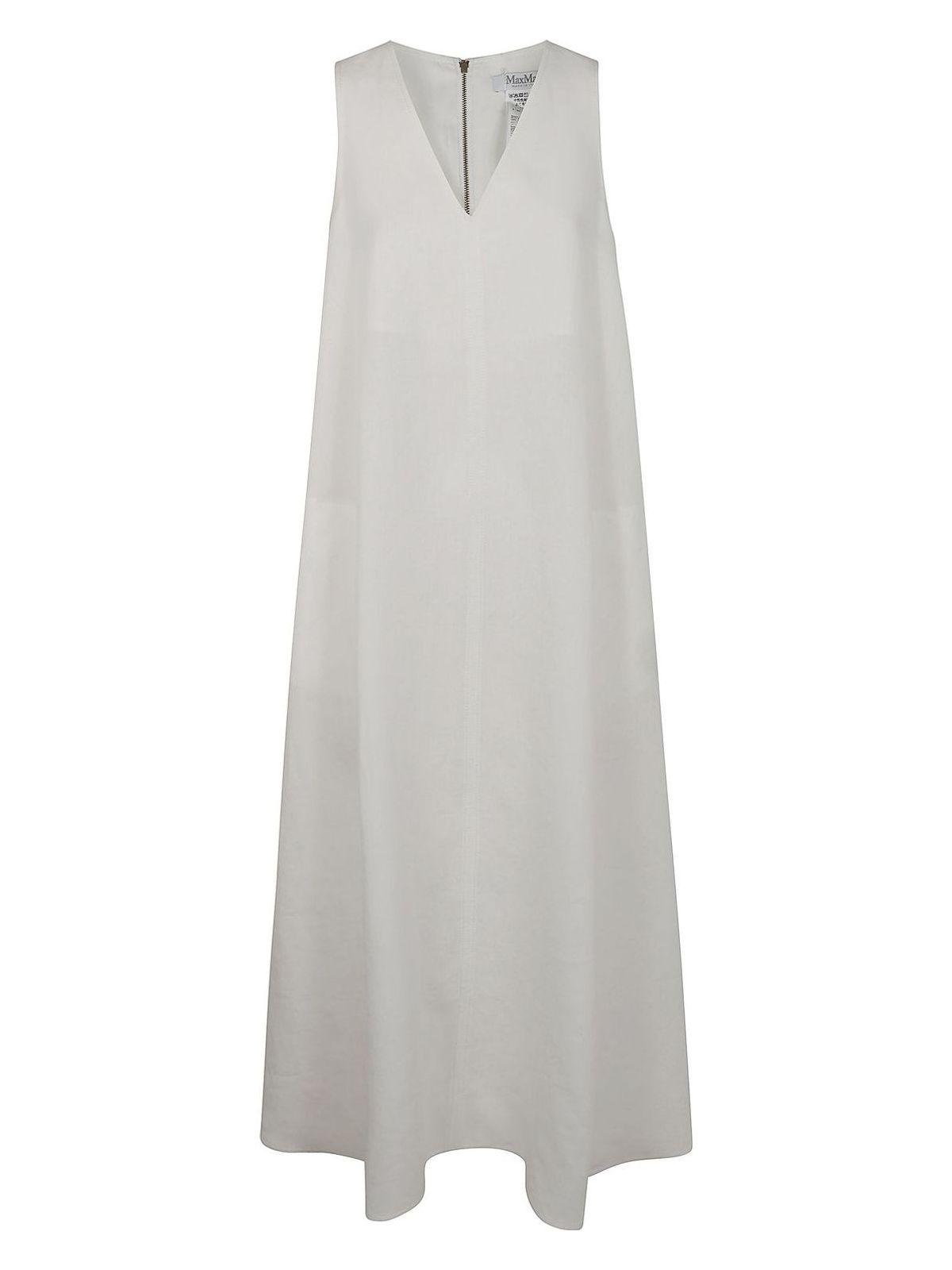 ワンピース Max Mara SIMEONE LINEN SLEEVESLESS DRESS Max Mara Simeone Linen Sleevesless Dress in White | Lyst